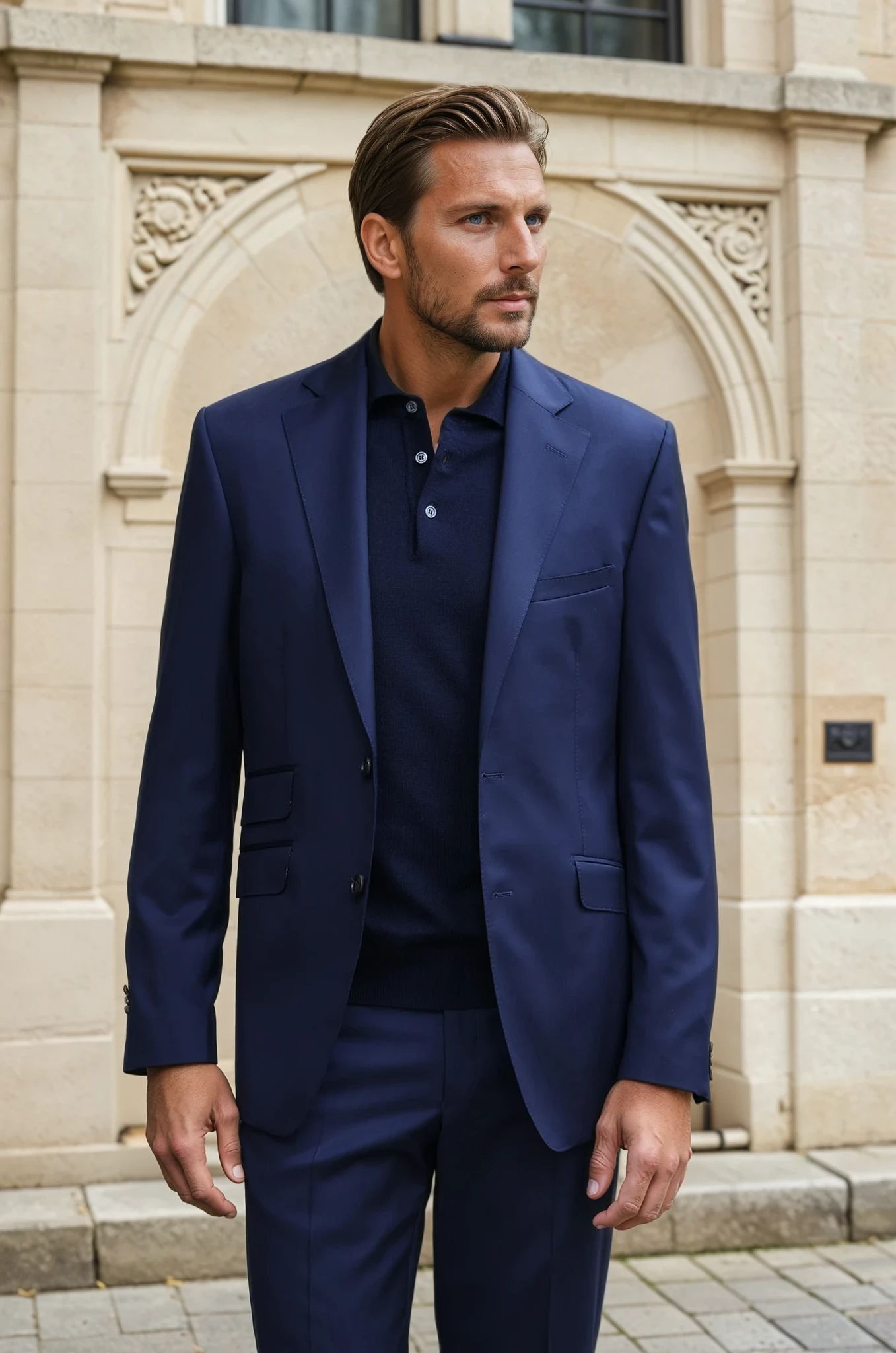 Costume Goal en laine Super 110'S - Marine-COSTUME HOMME-Curling-Paris