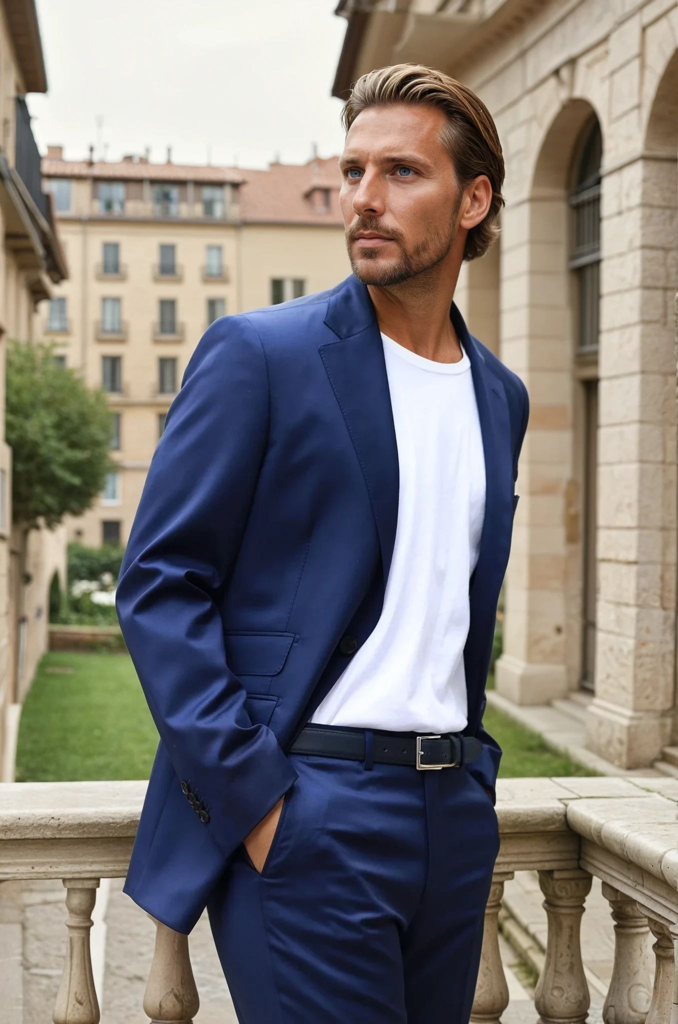 Costume Goal en laine Super 110's - Bleu-COSTUME HOMME-Curling-Paris