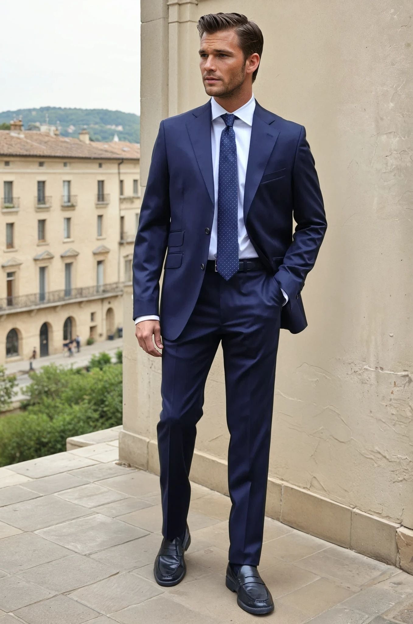 Costume Goal en laine Super 110's - Marine-COSTUME HOMME-Curling-Paris