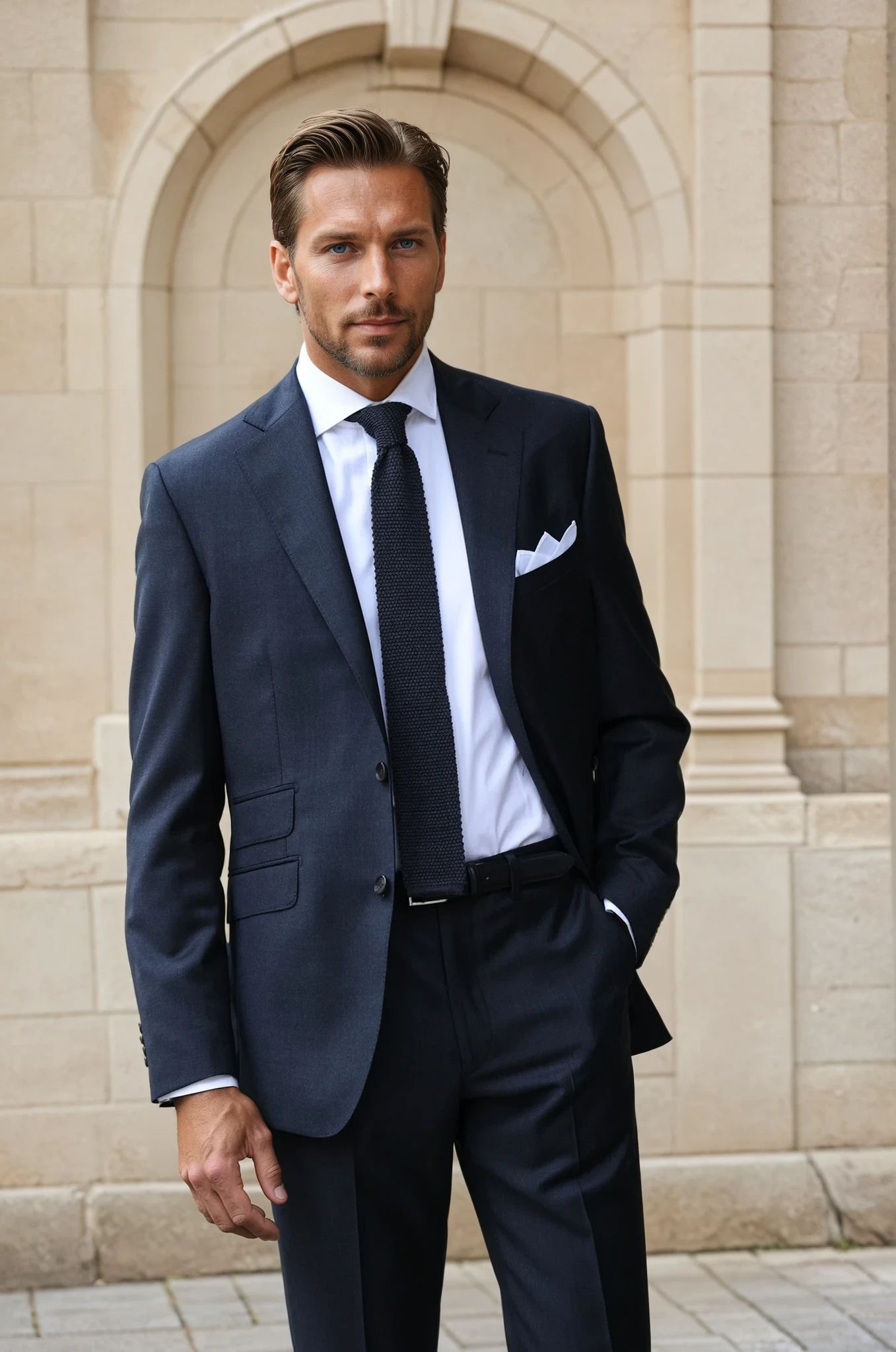 Costume Goal en laine vierge Super 110'S - Anthracite-COSTUME HOMME-Curling-Paris