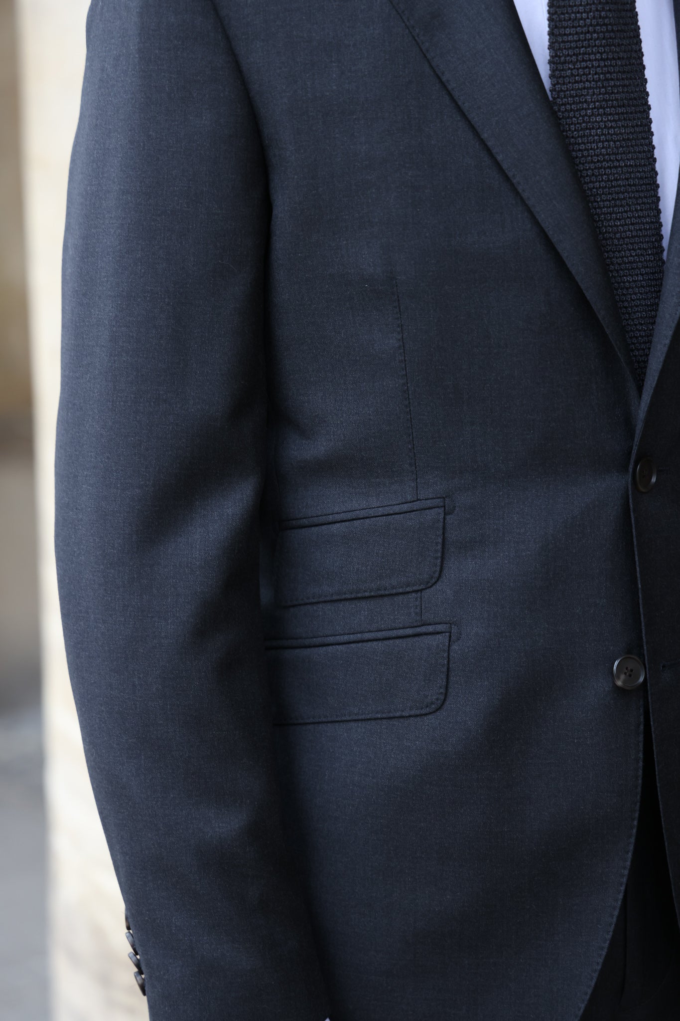 Costume Goal en laine vierge Super 110'S - Anthracite-COSTUME HOMME-Curling-Paris