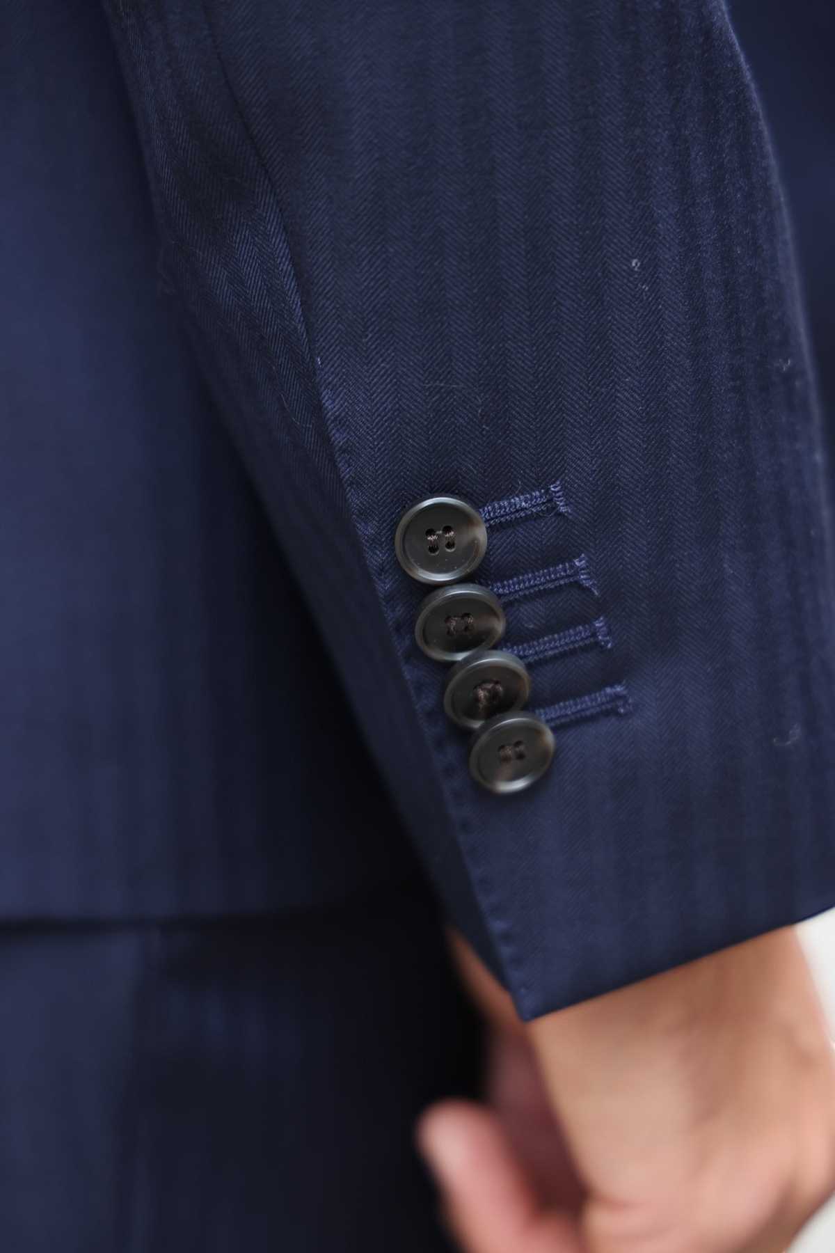 Costume Goal en laine vierge Super 110'S - Chevron Marine-COSTUME HOMME-Curling-Paris