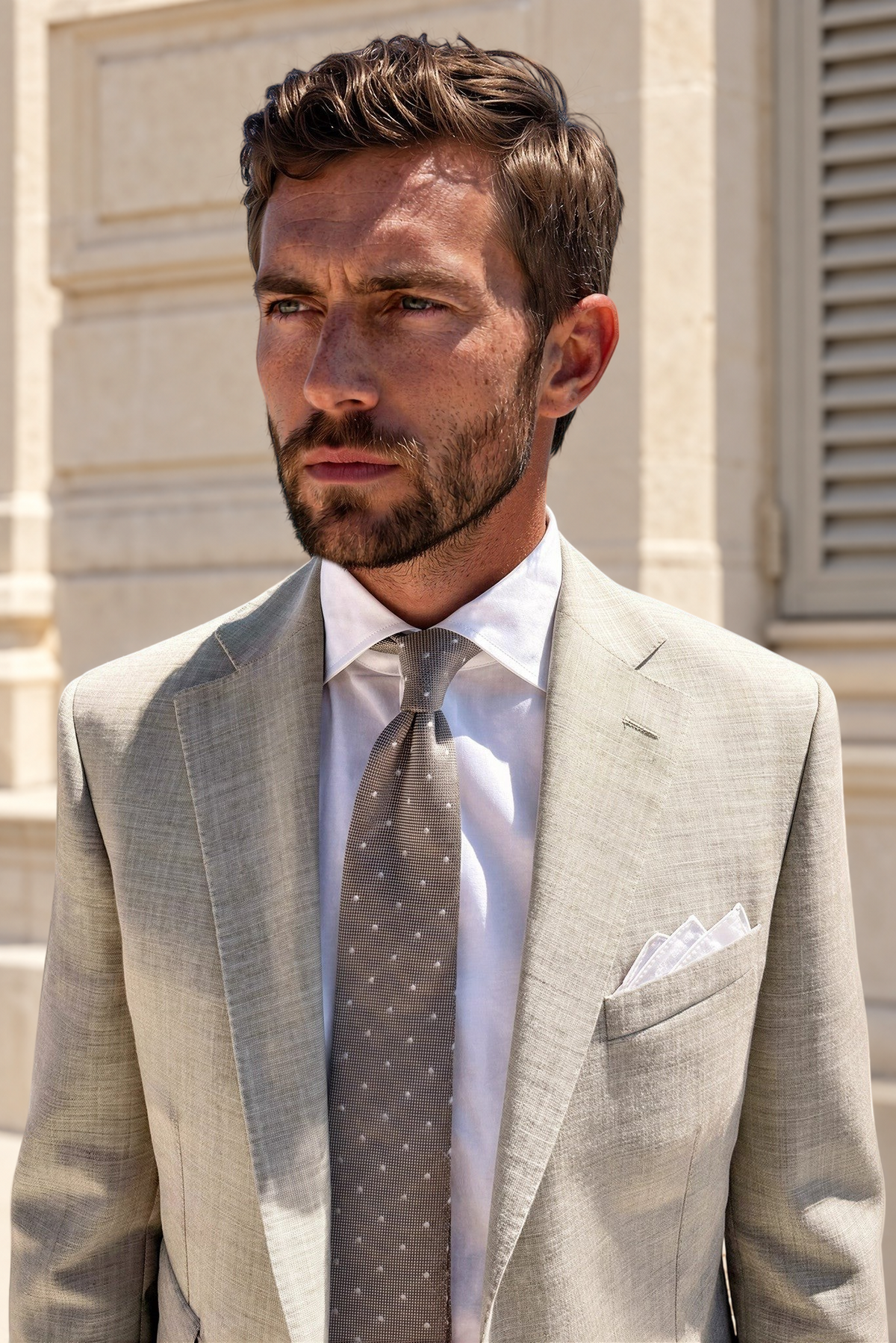 Costume Goal pure laine tropicale - Beige-COSTUME HOMME-Curling-Paris