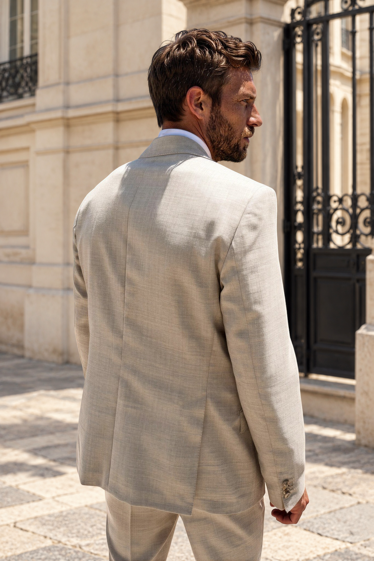 Costume Goal pure laine tropicale - Beige-COSTUME HOMME-Curling-Paris