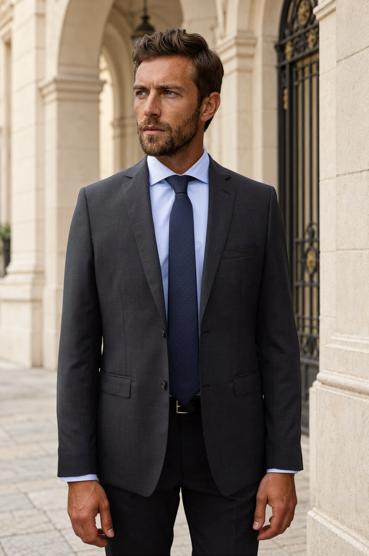 Costume Steven en laine 120s - Anthracite-COSTUME HOMME-Curling-Paris