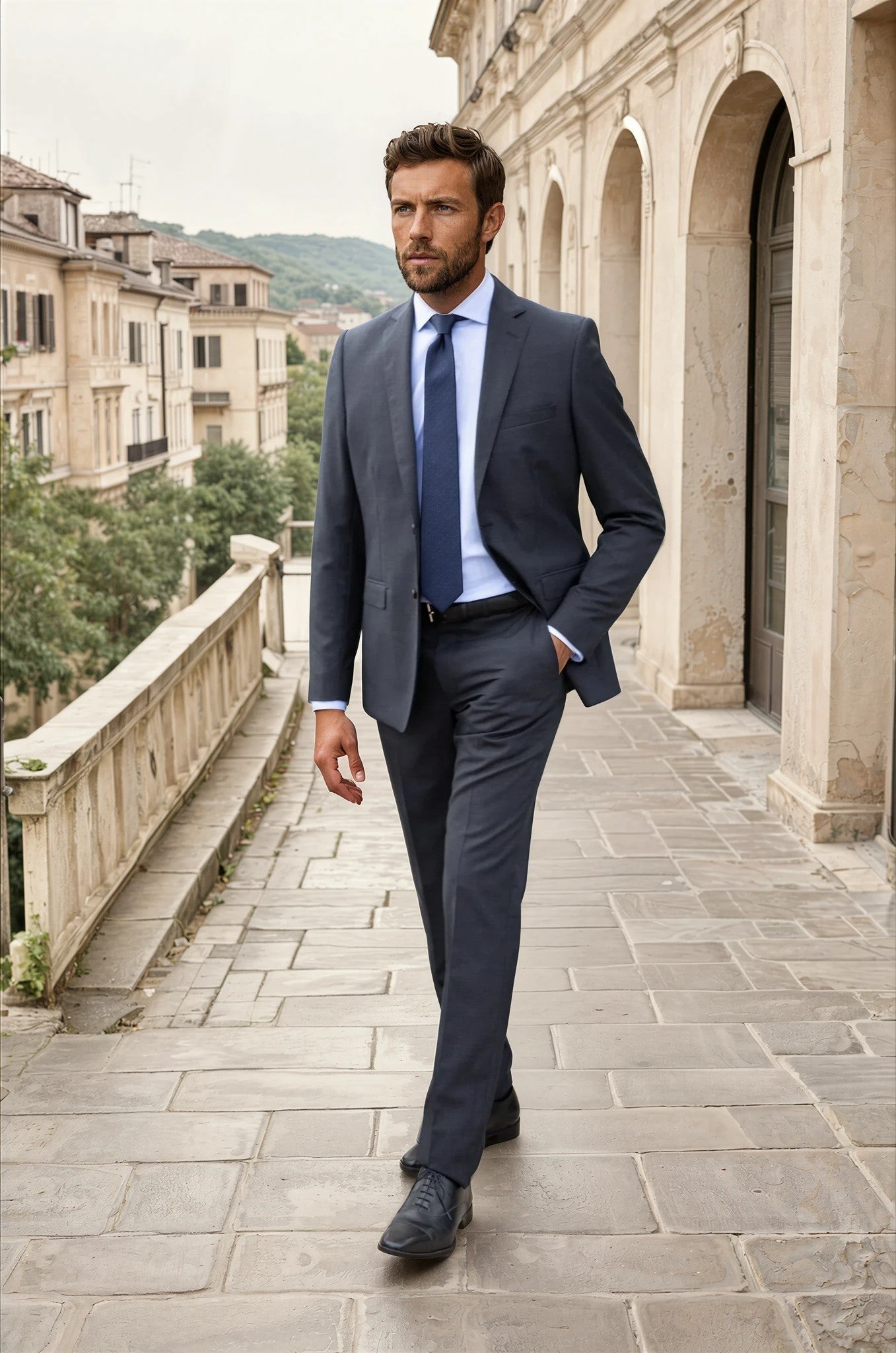 Costume Steven en laine 120s - Anthracite-COSTUME HOMME-Curling-Paris
