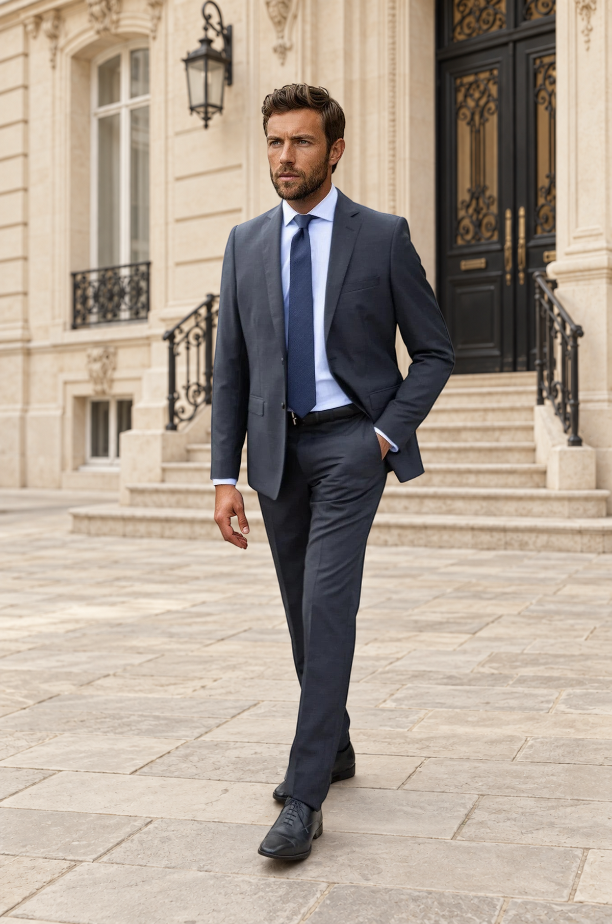 Costume Steven en laine 120s - Anthracite-COSTUME HOMME-Curling-Paris