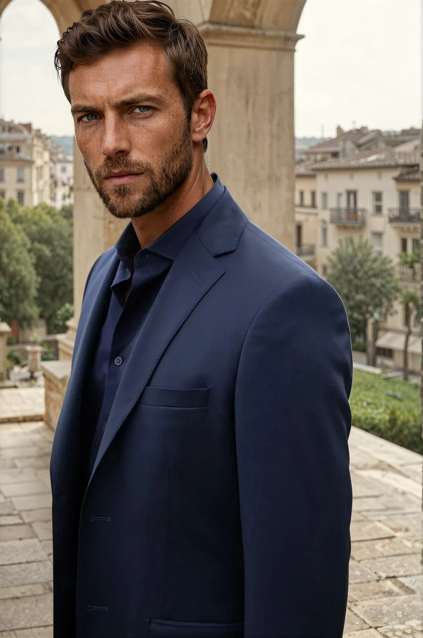 Costume Steven en laine Super 110's - Marine-COSTUME HOMME-Curling-Paris