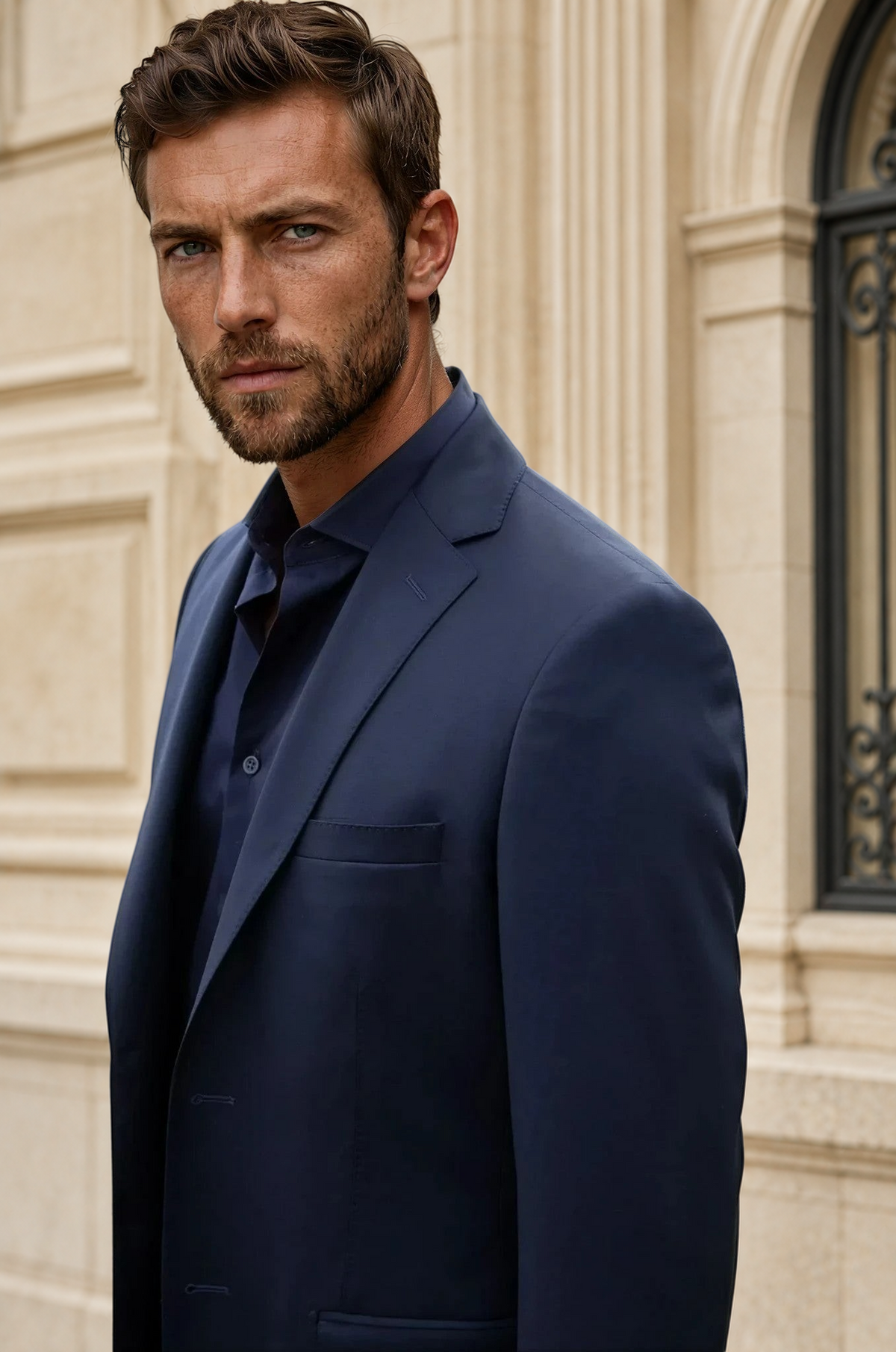 Costume Steven en laine Super 110's - Marine-COSTUME HOMME-Curling-Paris