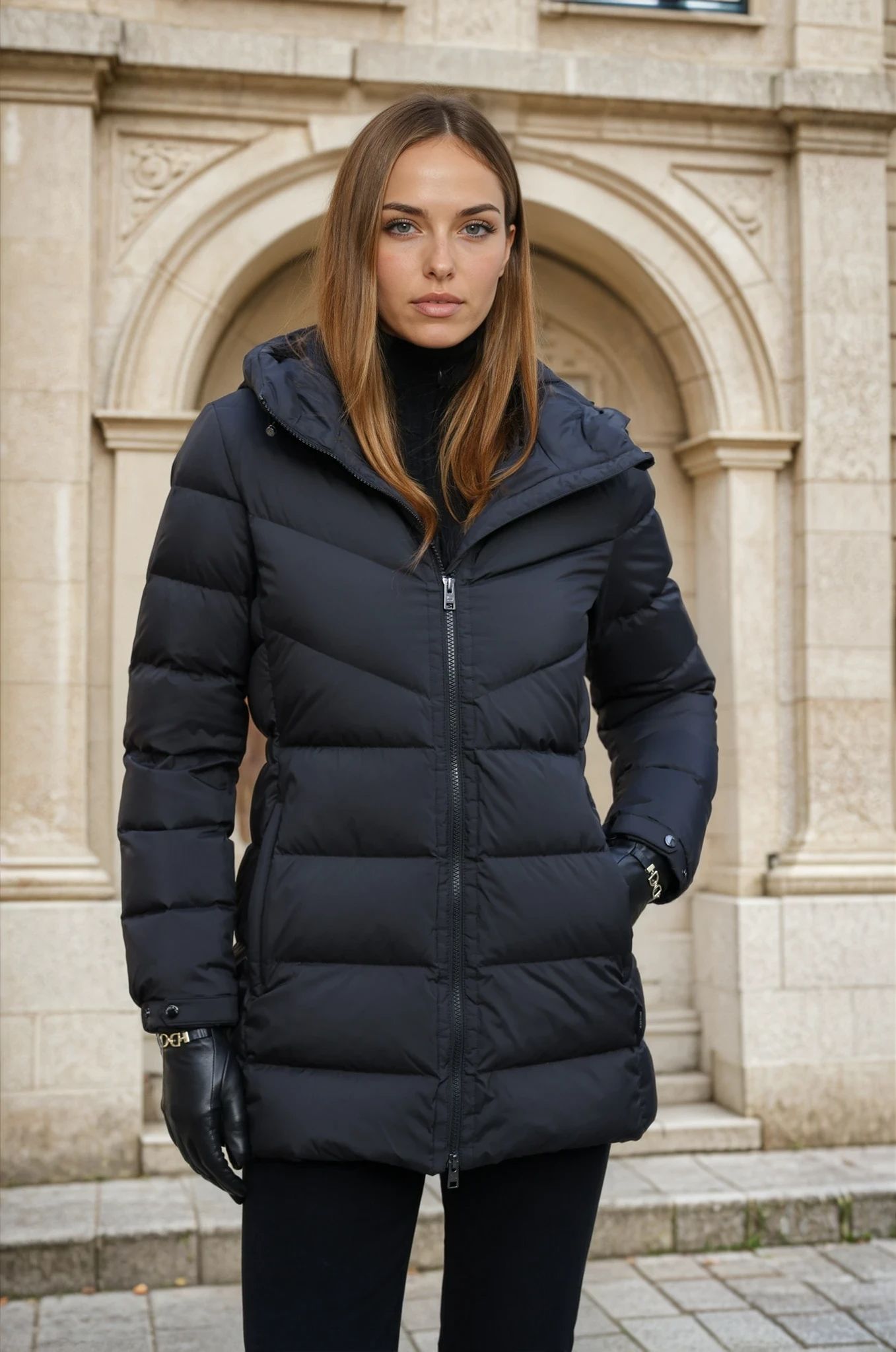 Doudoune Woolrich Shirley en microfibre - Noir-MANTEAU FEMME-Curling-Paris