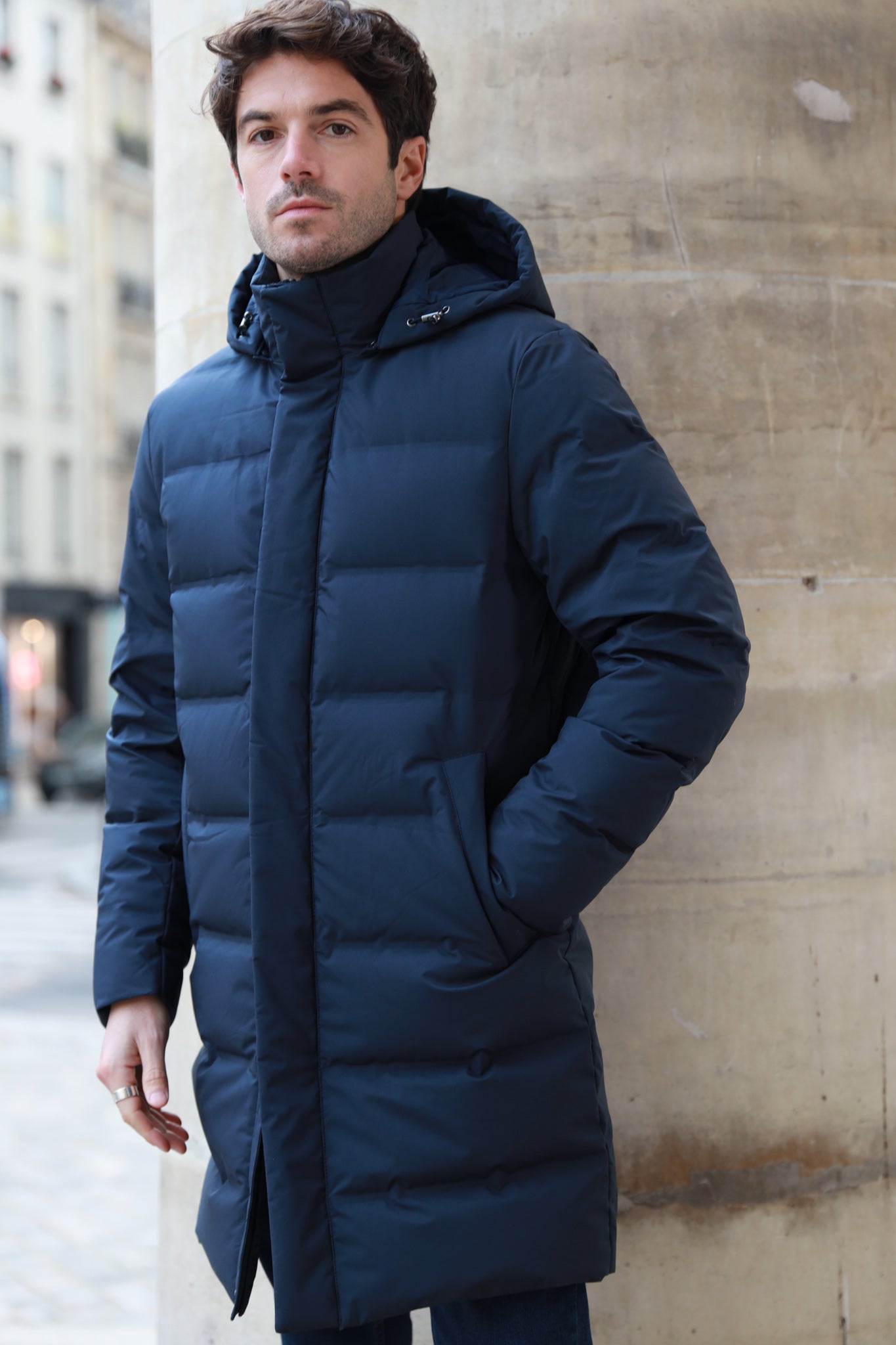 Doudoune longue Matteo - Marine-MANTEAU HOMME-Curling-Paris