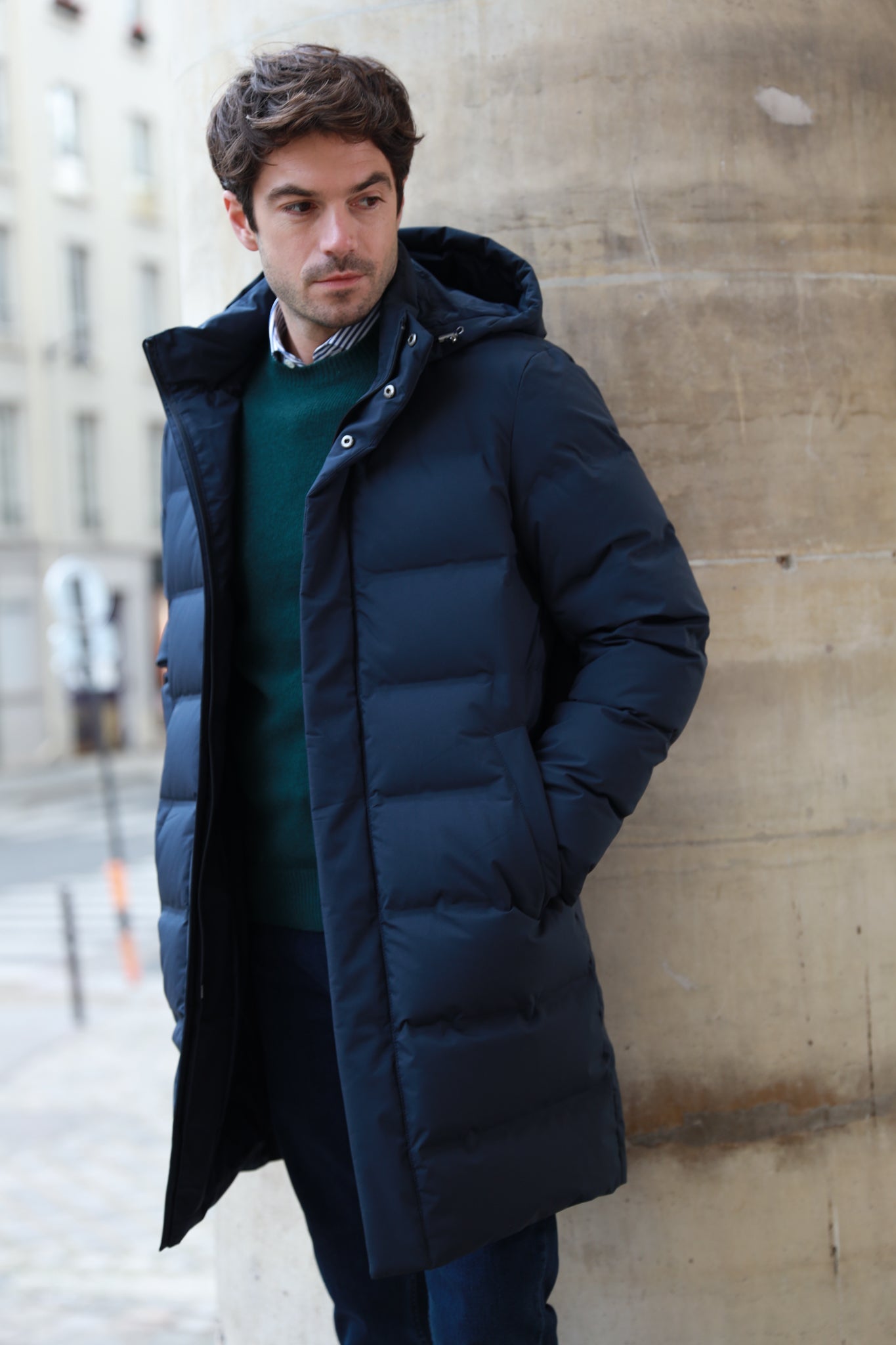 Manteau - Doudoune homme longue MARIO - NAVY 