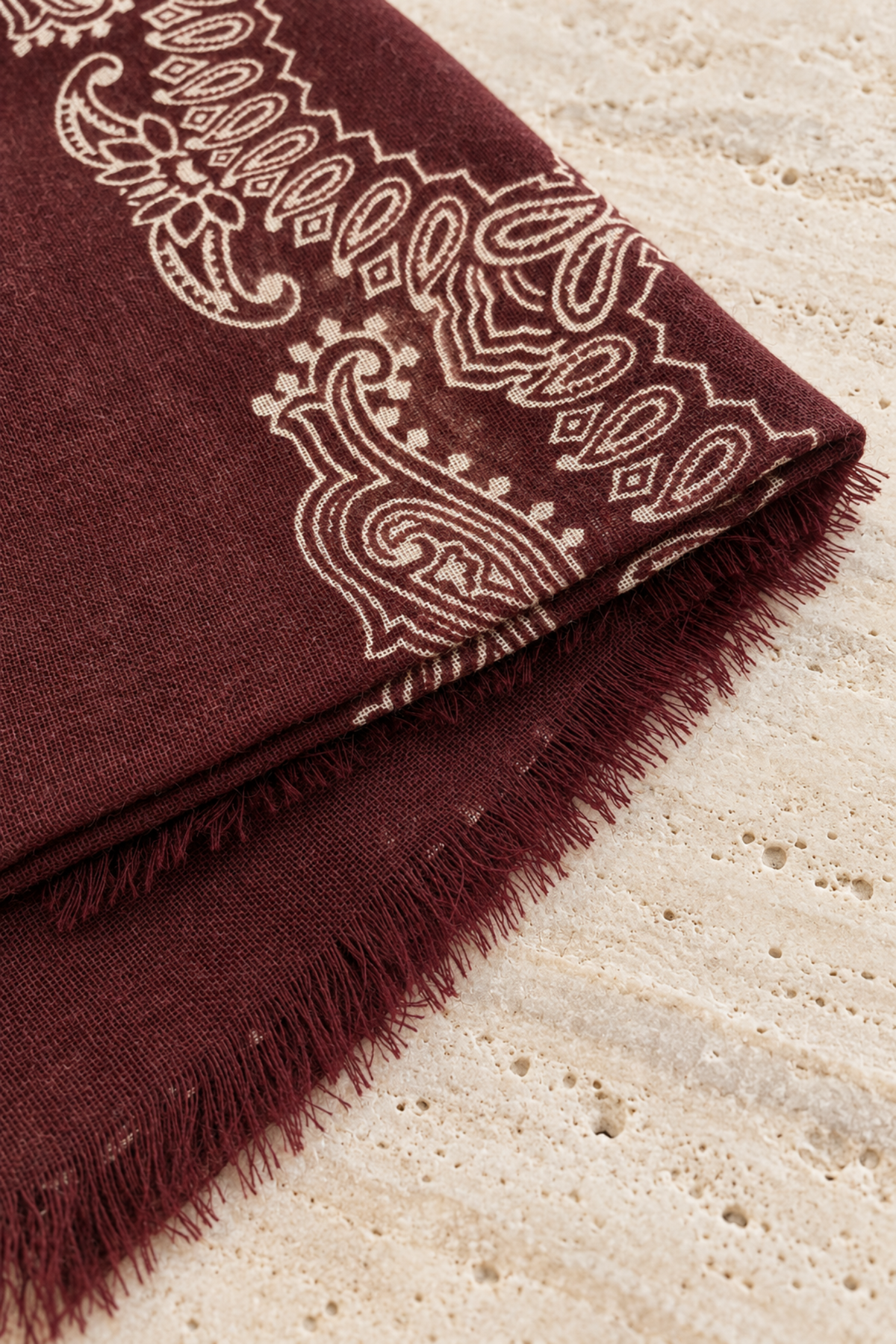 Écharpe Louis en laine à motifs cachemire - bordeaux-ETOLE-Curling-Paris