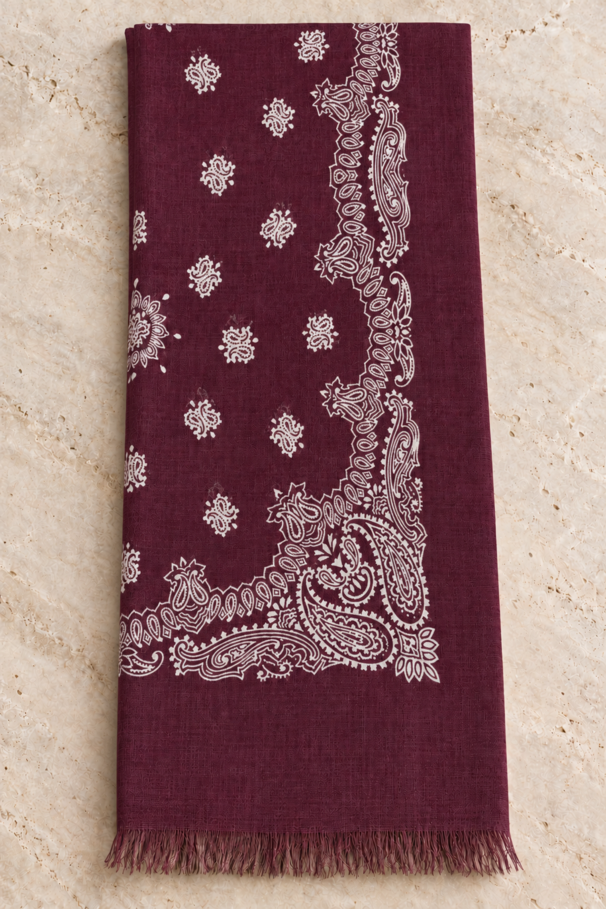 Écharpe Louis en laine à motifs cachemire - bordeaux-ETOLE-Curling-Paris