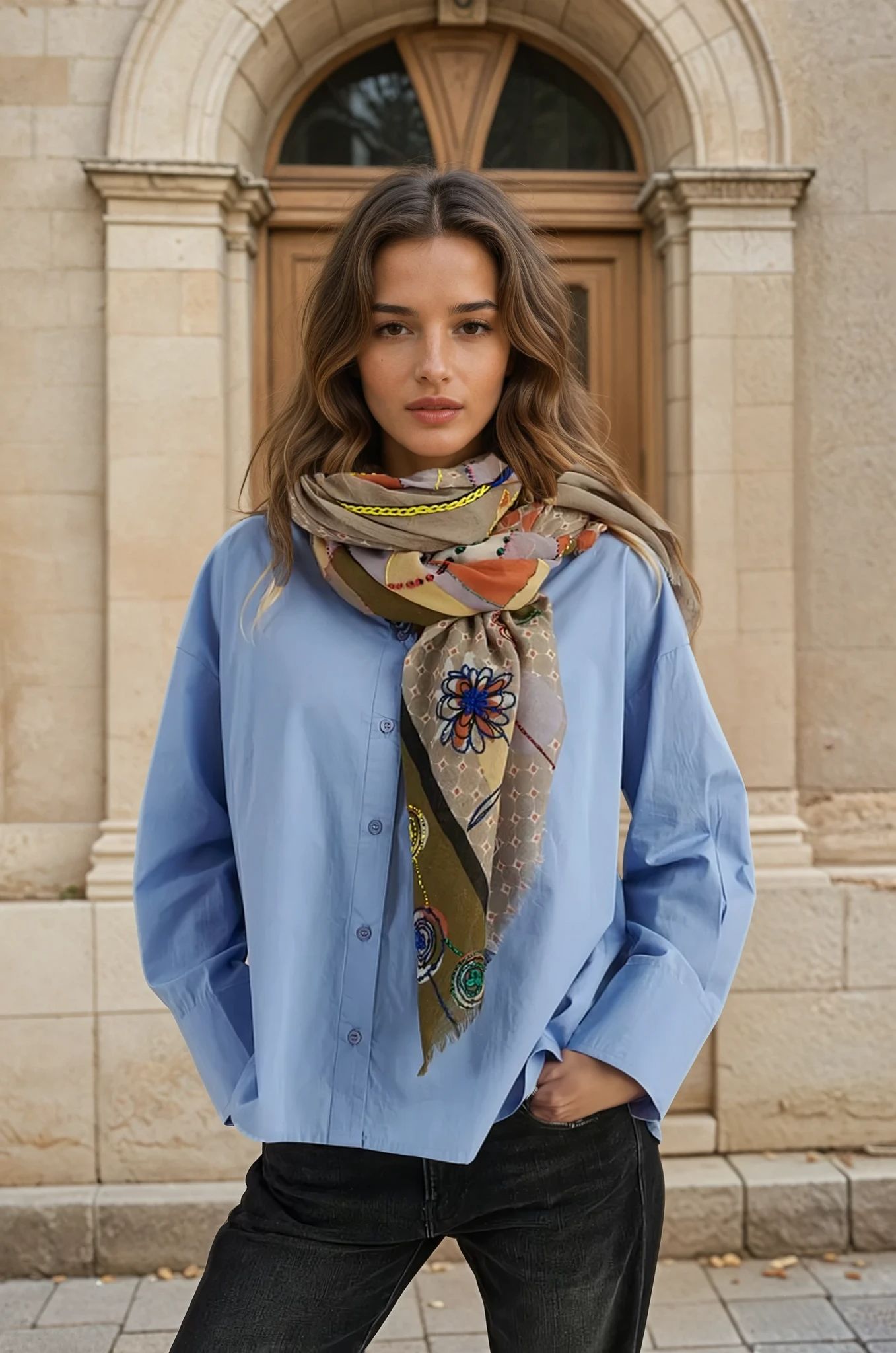 Etole Aster en laine - Beige-ECHARPES FEMME-Curling-Paris