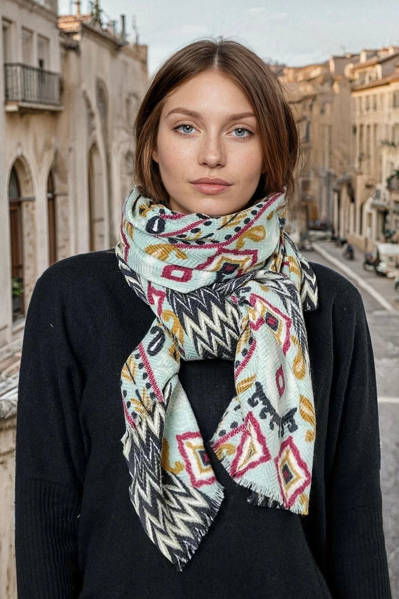 Etole Claire en laine & soie - Ciel-ECHARPES FEMME-Curling-Paris