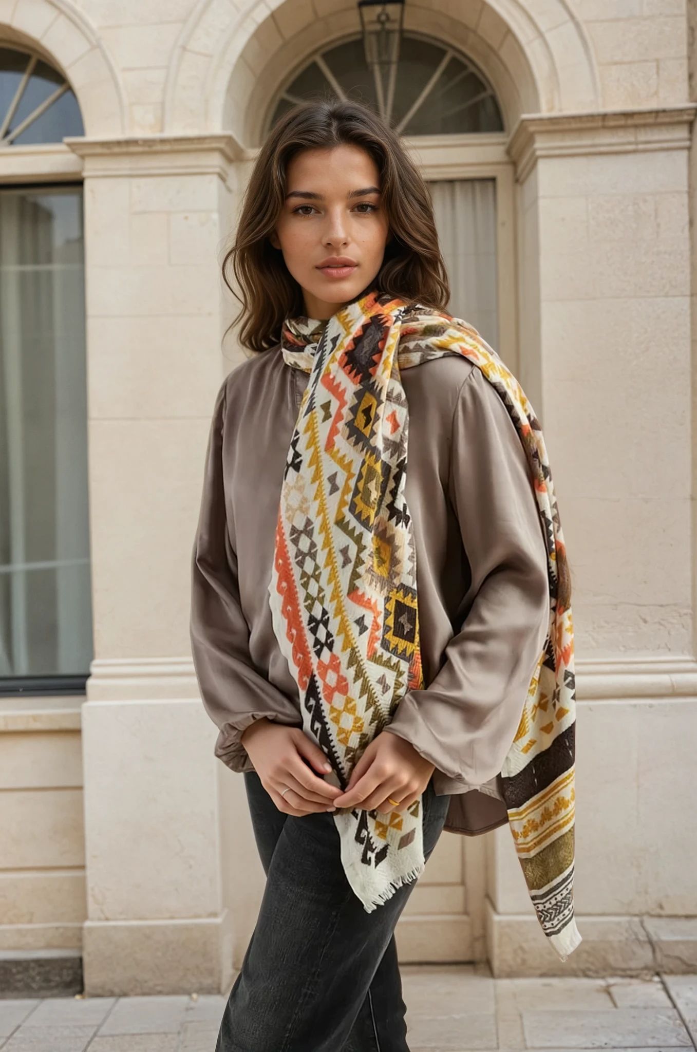 Etole Color en laine & soie - Orange-ECHARPES FEMME-Curling-Paris