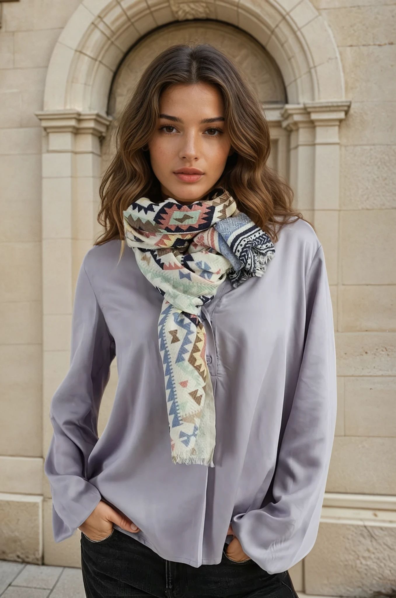 Etole Color en laine & soie - Rose-ECHARPES FEMME-Curling-Paris