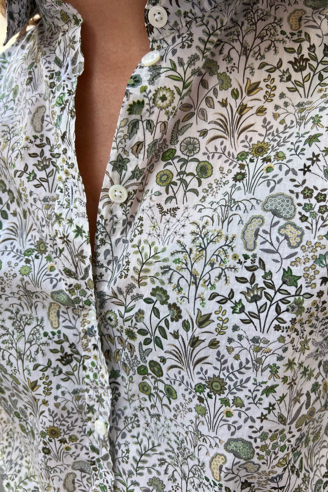Chemisier Canelle en coton Liberty of London - Herbier Kaki