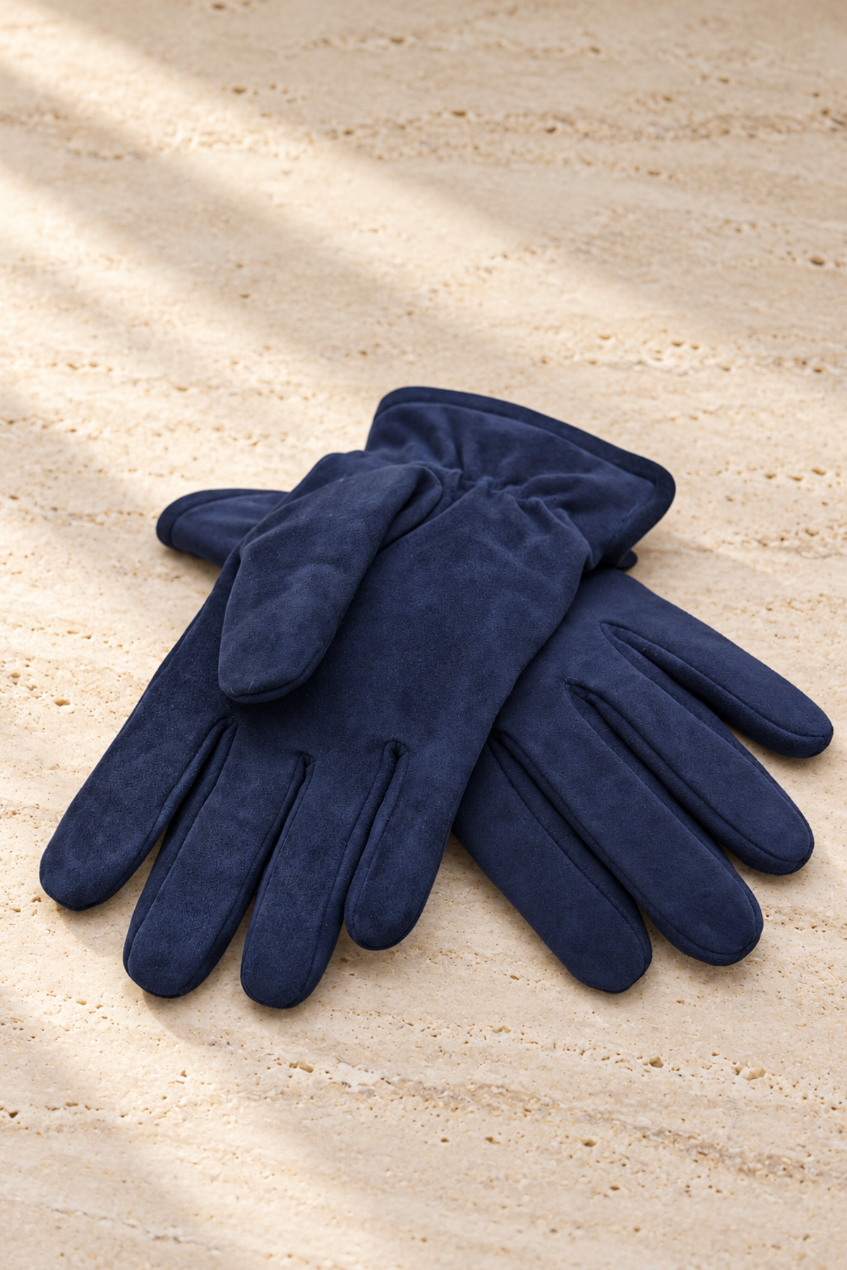 Gants Evan en agneau suède et cachemire – Marine-GANTS HOMME-Curling-Paris