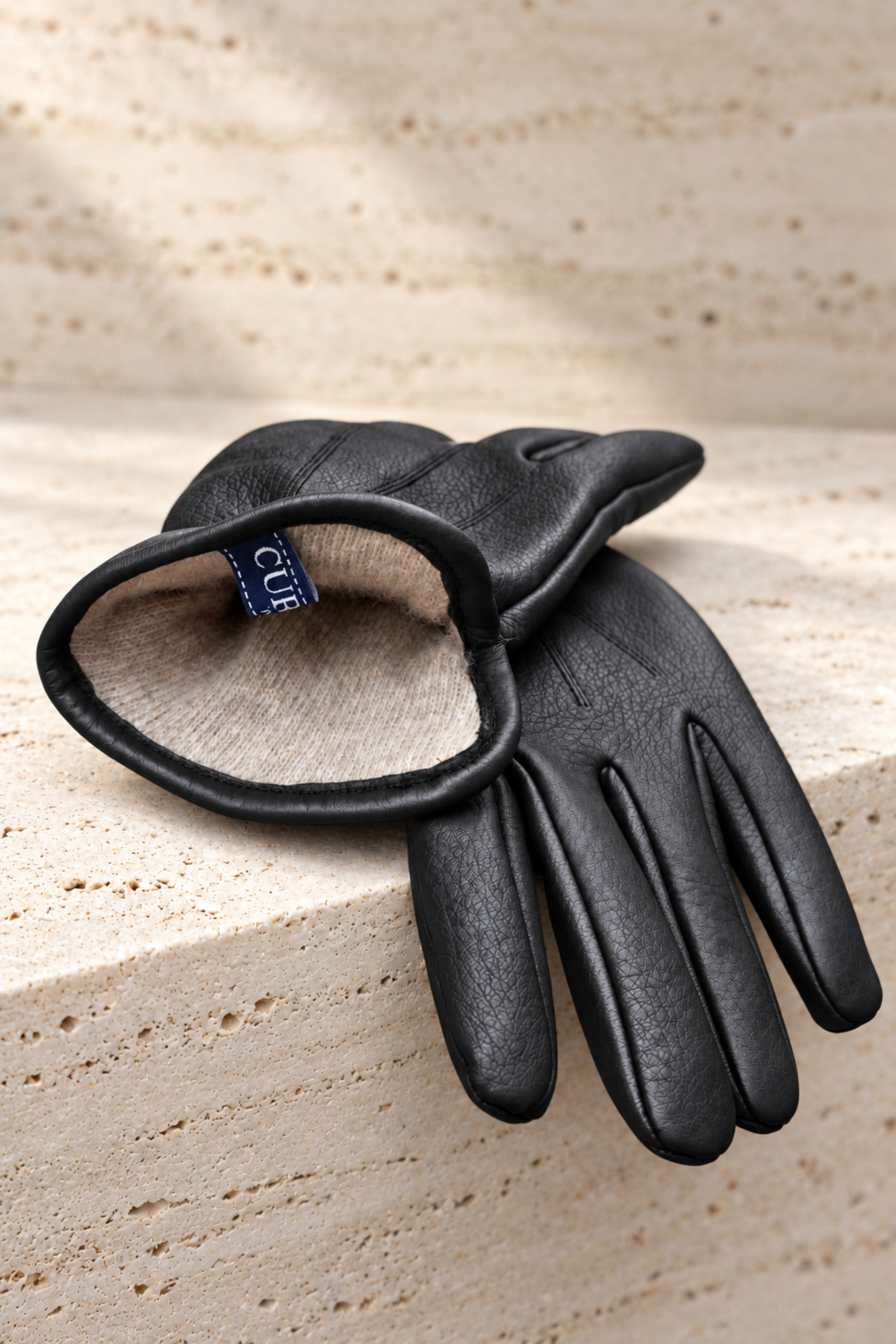Gants Luc en cuir de cerf et intérieur cachemire – Noir-GANTS HOMME-Curling-Paris