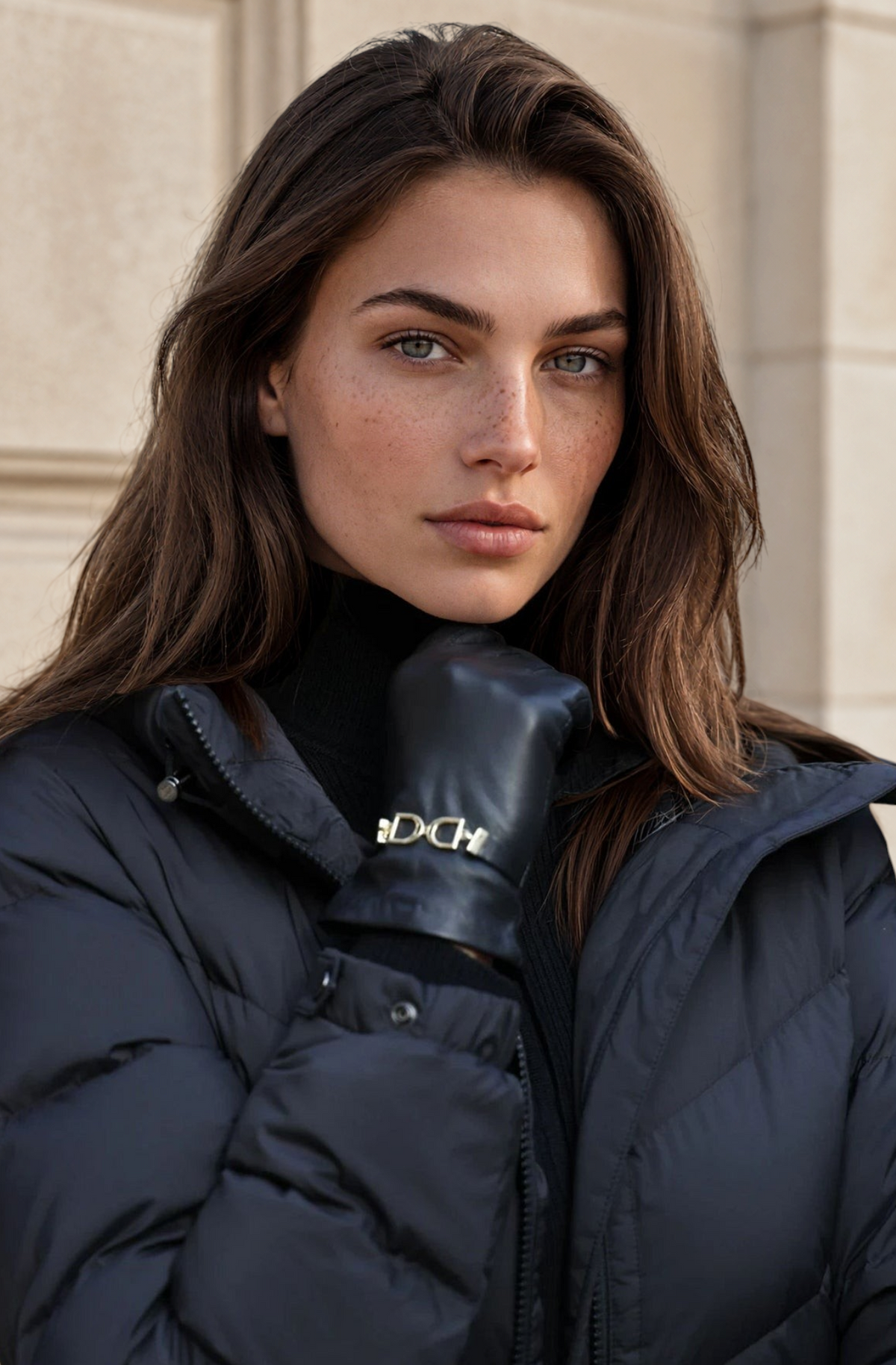 Gants Marcelle en cuir d'agneau et intérieur soie - Noir-GANTS FEMME-Curling-Paris