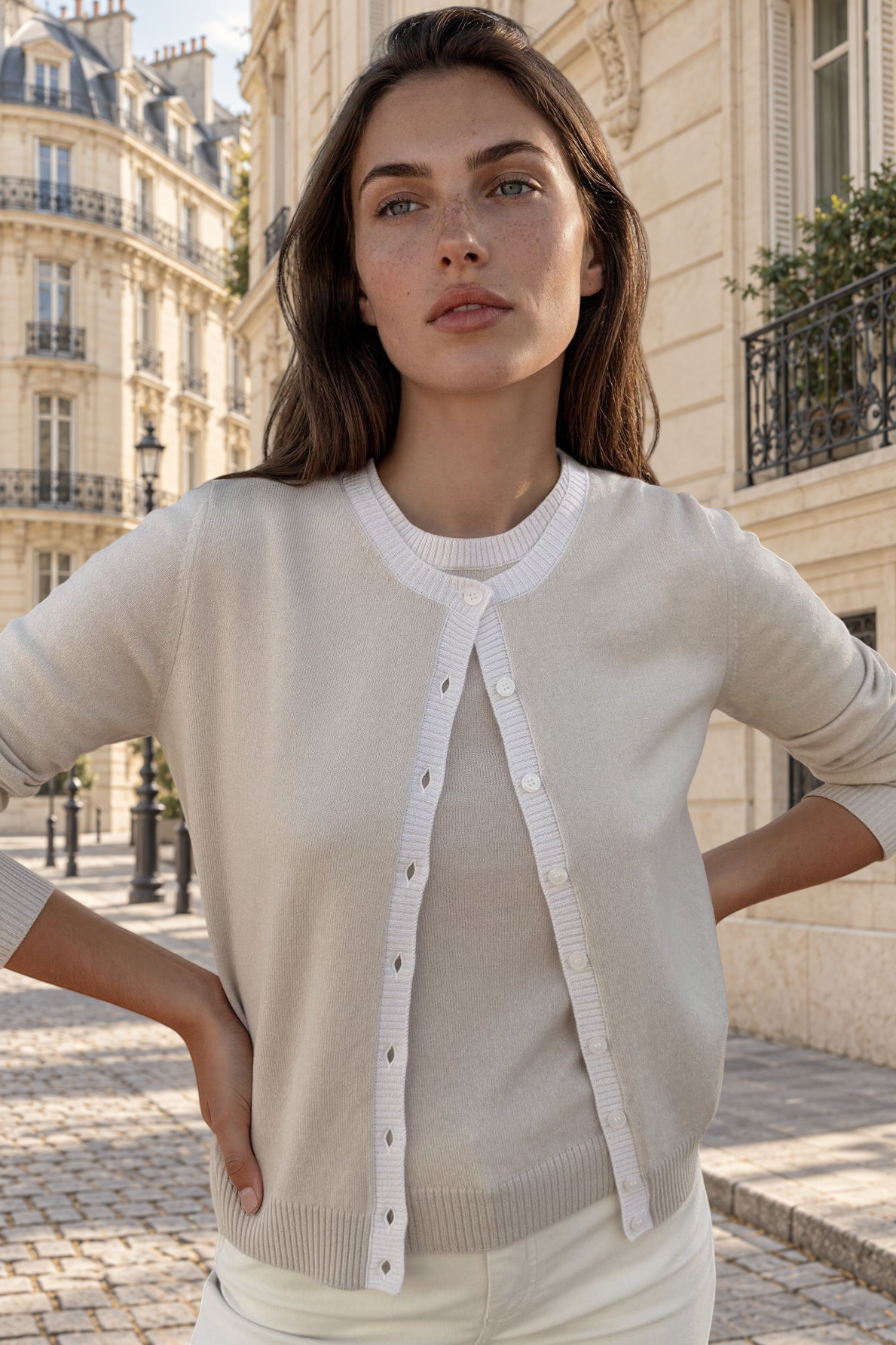 Gilet Adam col rond en laine & cachemire - Pierre-PULL FEMME-Curling-Paris