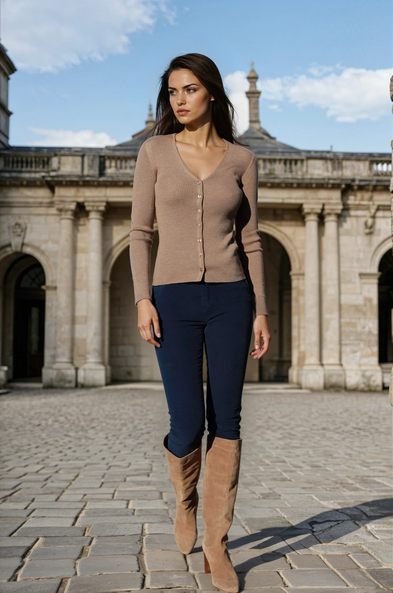 Gilet Agnès 100% laine mérinos - Camel-PULL FEMME-Curling-Paris