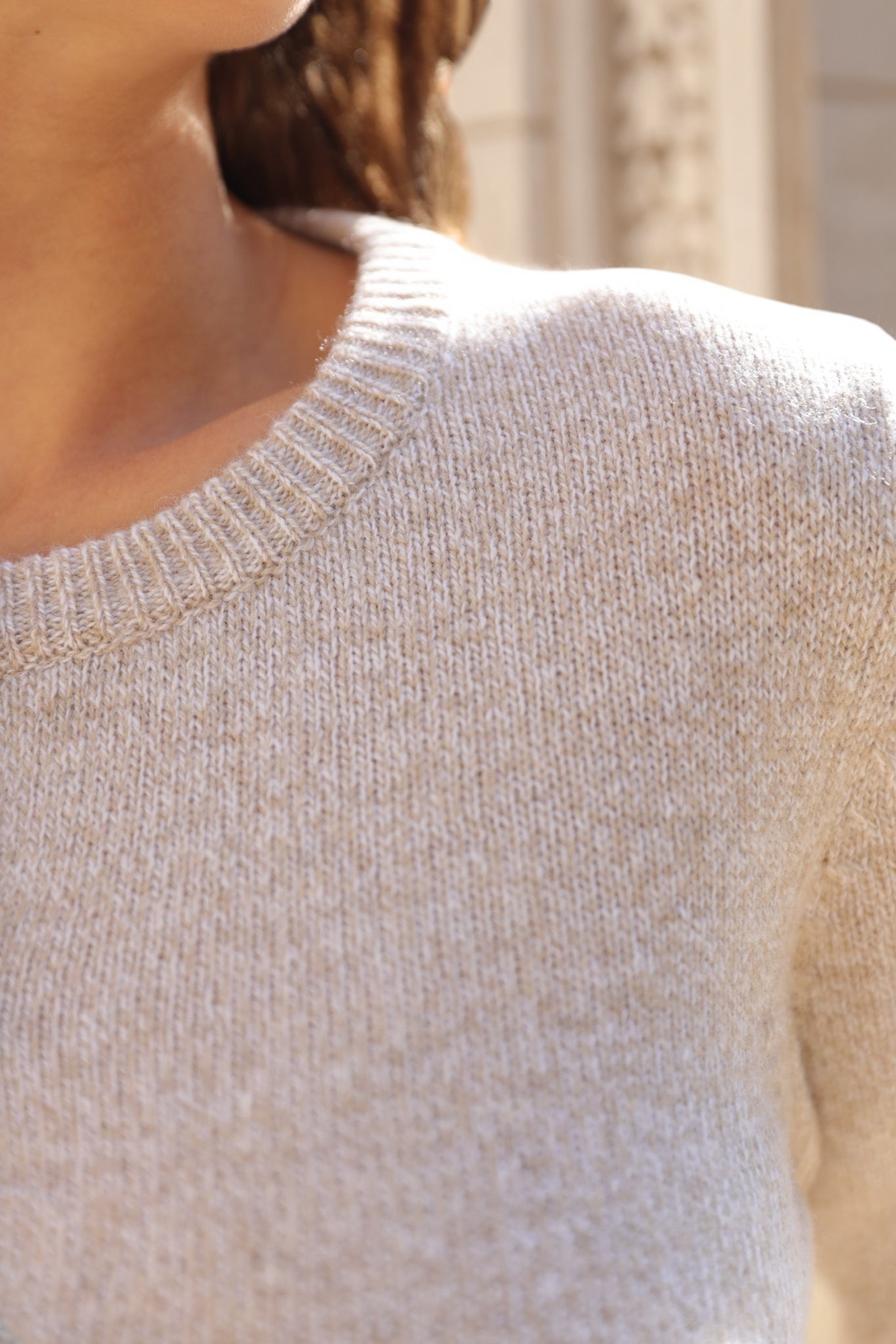Gilet Charlie à boutons Col Rond en laine et cachemire - Pierre mouliné-PULL FEMME-Curling-Paris