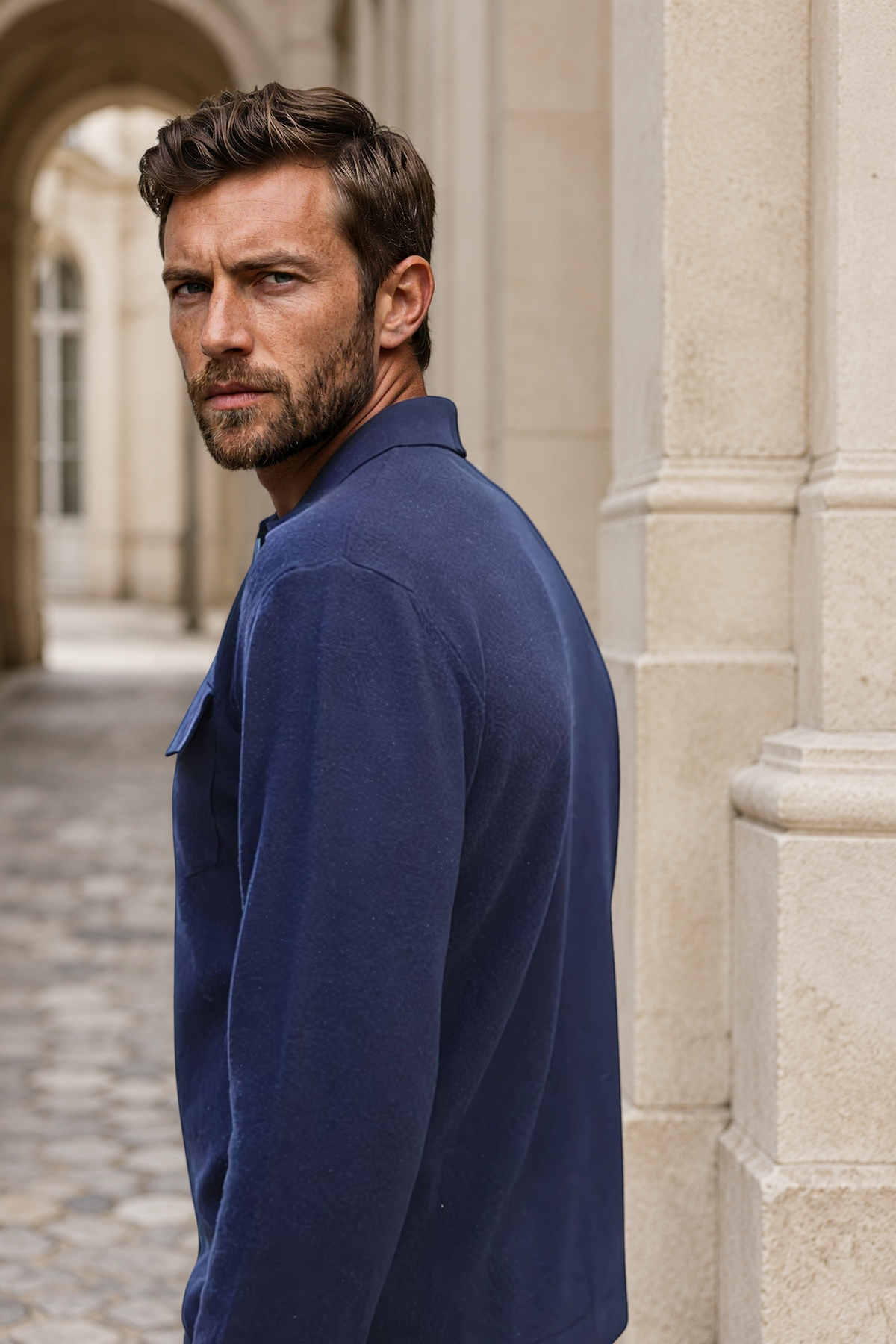 Gilet Franco en laine et cachemire - Marine-PULL HOMME-Curling-Paris