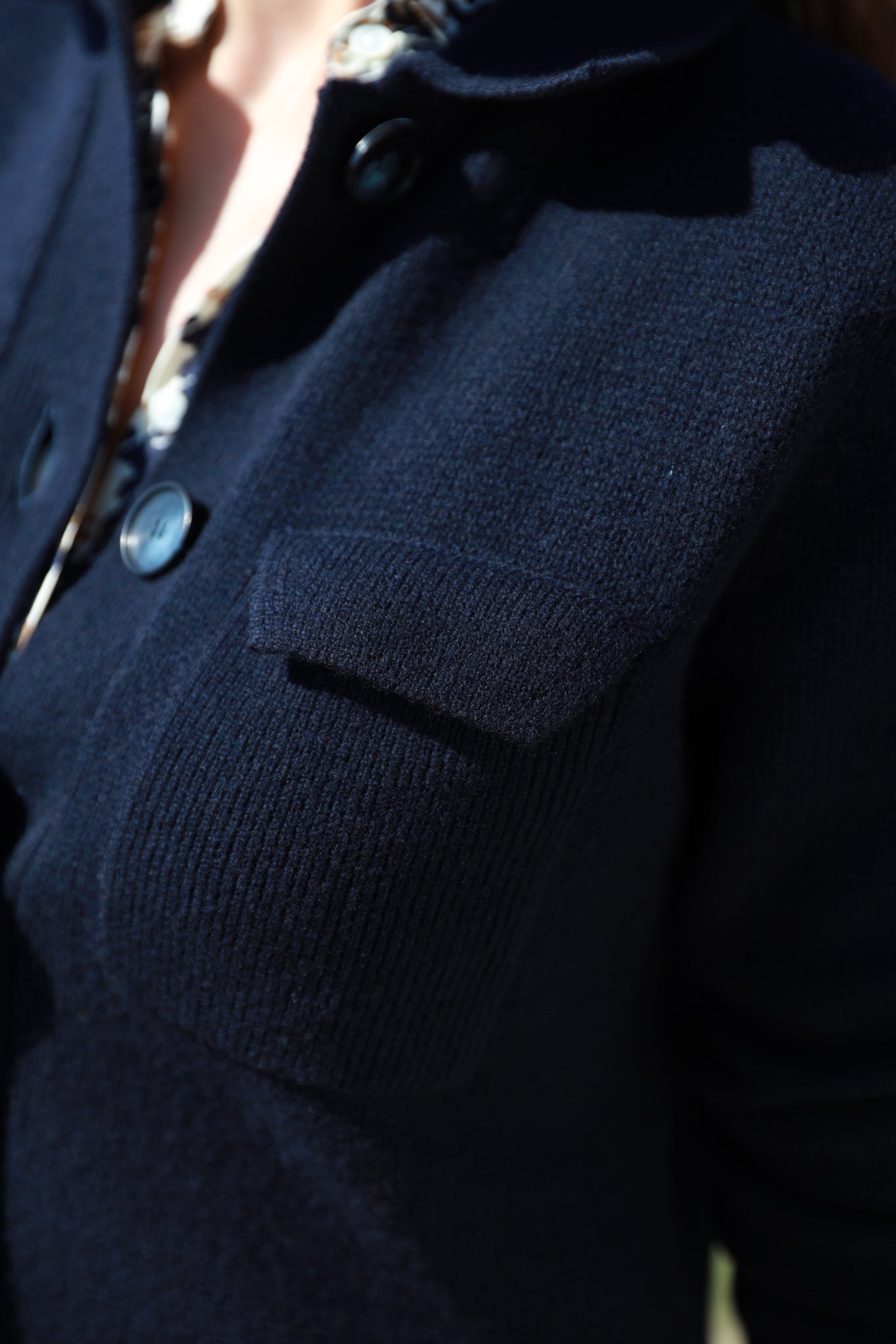 Gilet Jill en laine mérinos et cachemire - Marine-PULL FEMME-Curling-Paris