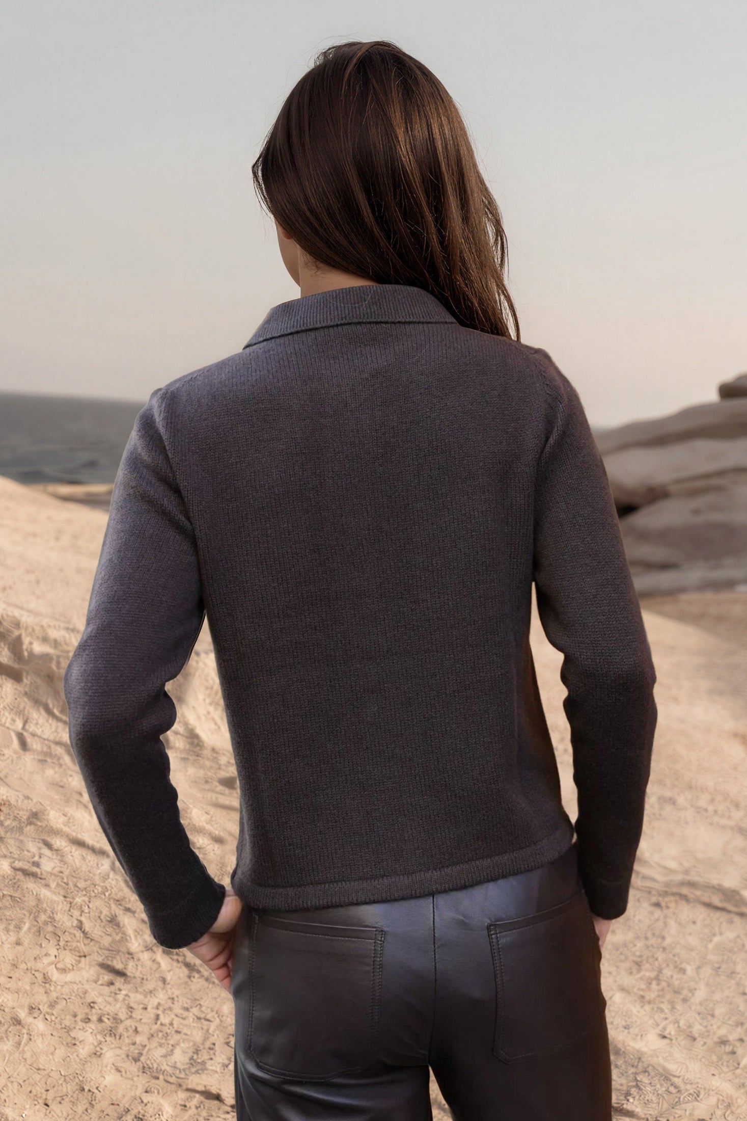 Gilet Jill en laine mérinos et cachemire - Marron-PULL FEMME-Curling-Paris