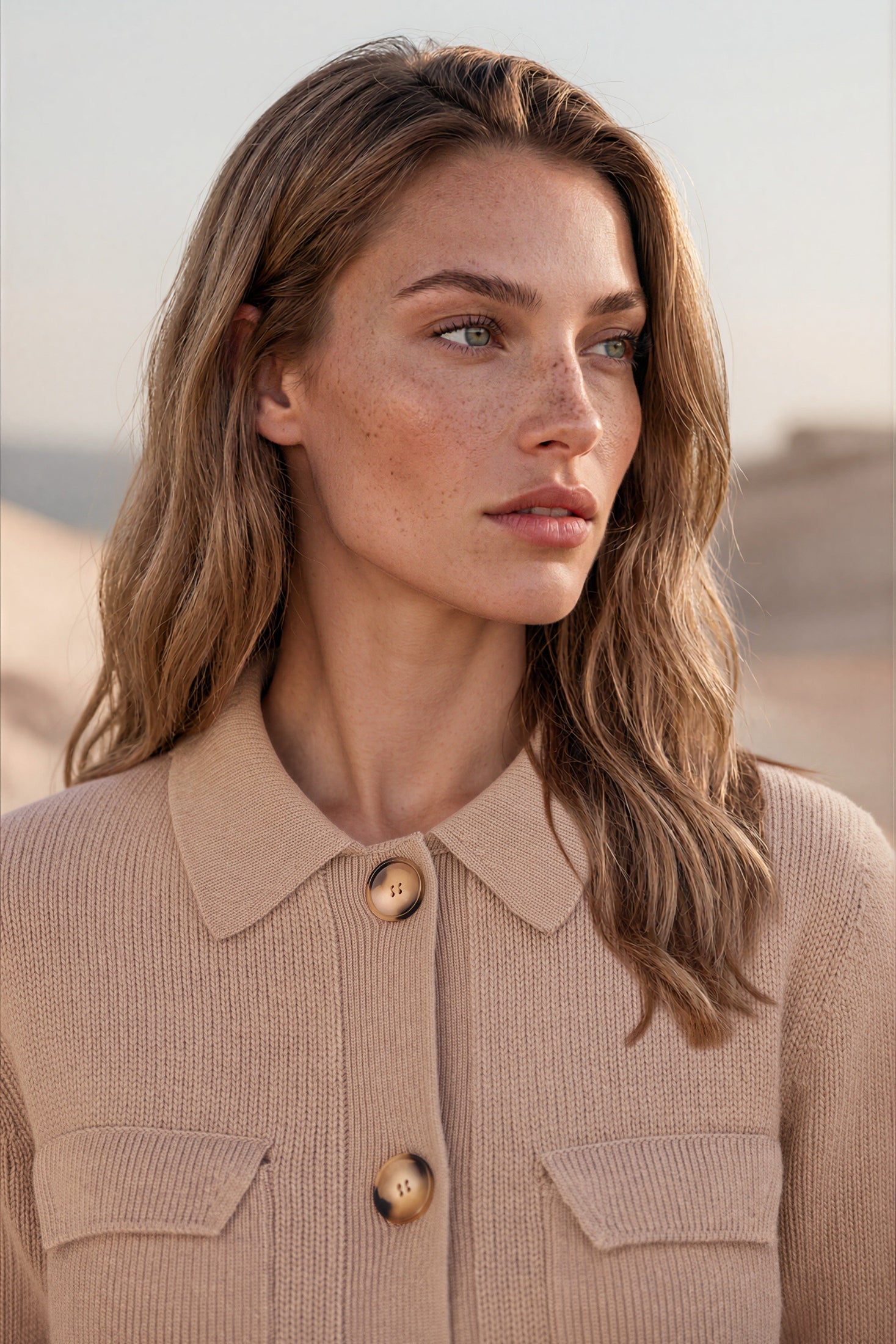 Gilet Jill en laine mérinos et cachemire - Taupe-PULL FEMME-Curling-Paris