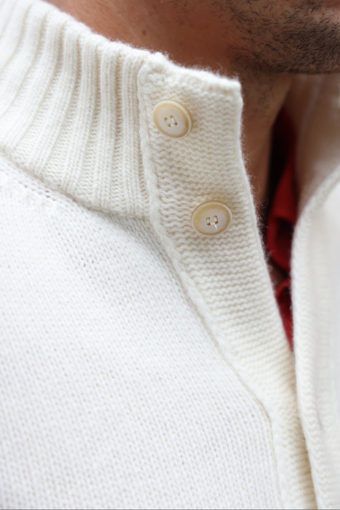 Gilet Lucas en laine et cachemire - Ecru-PULL HOMME-Curling-Paris