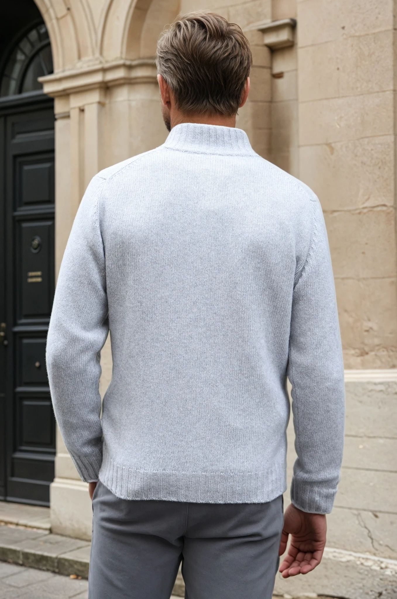 Gilet Lucas en laine et cachemire - Gris Clair-PULL HOMME-Curling-Paris