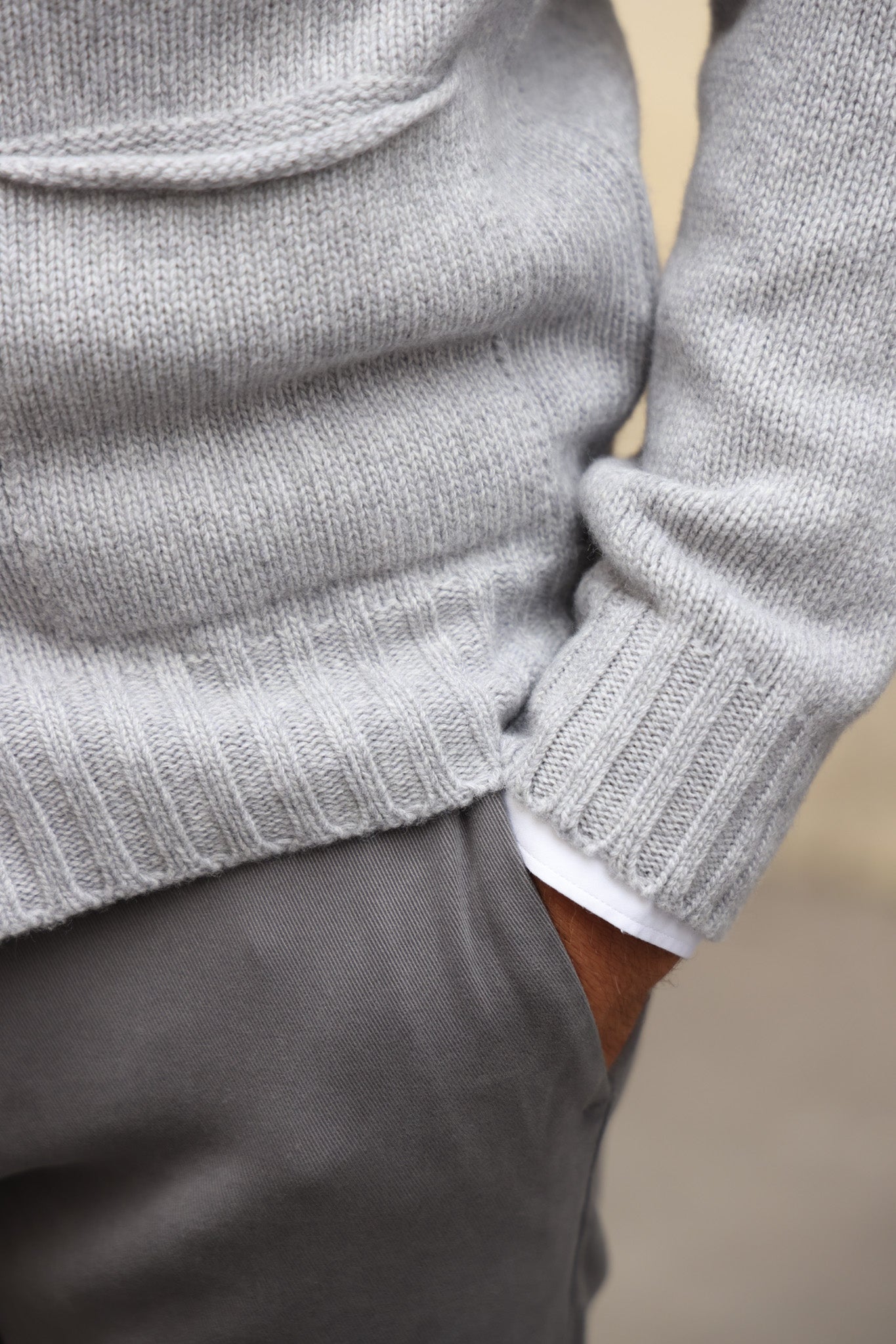 Gilet Lucas en laine et cachemire - Gris Clair-PULL HOMME-Curling-Paris