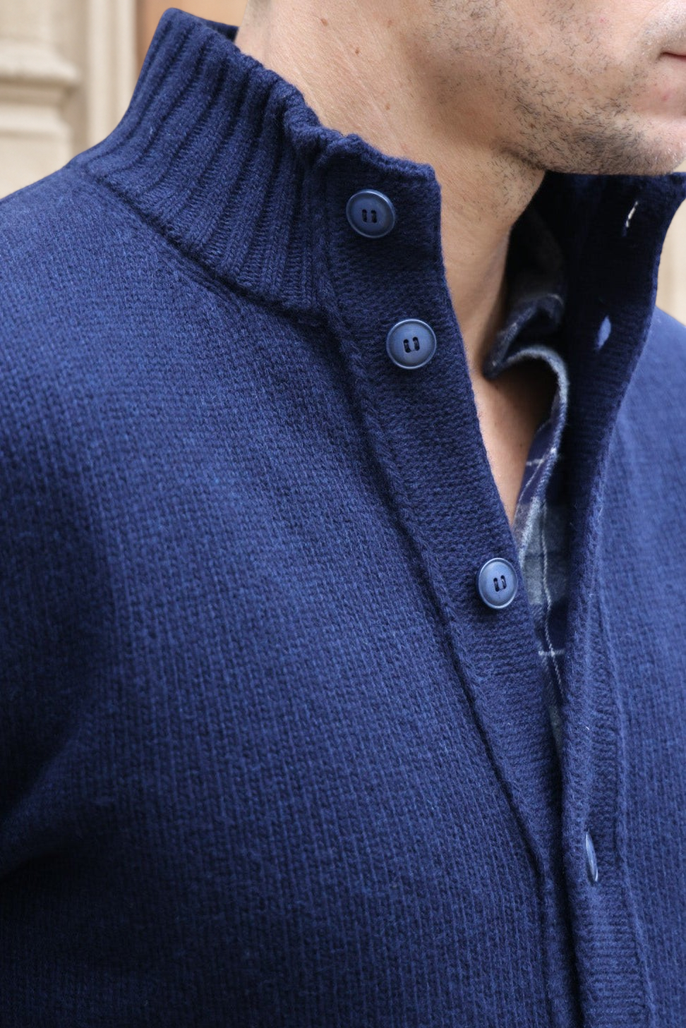 Gilet Lucas en laine et cachemire - Marine-PULL HOMME-Curling-Paris