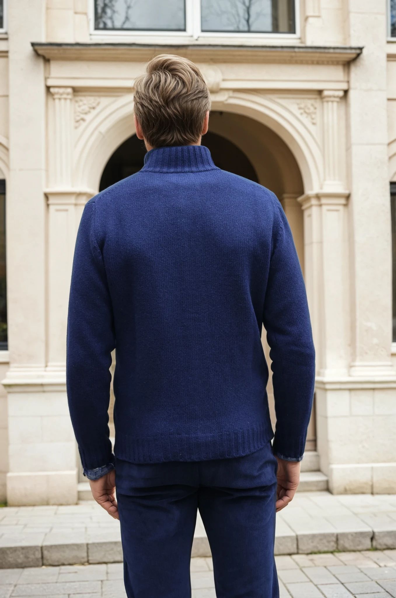 Gilet Lucas en laine et cachemire - Marine-PULL HOMME-Curling-Paris