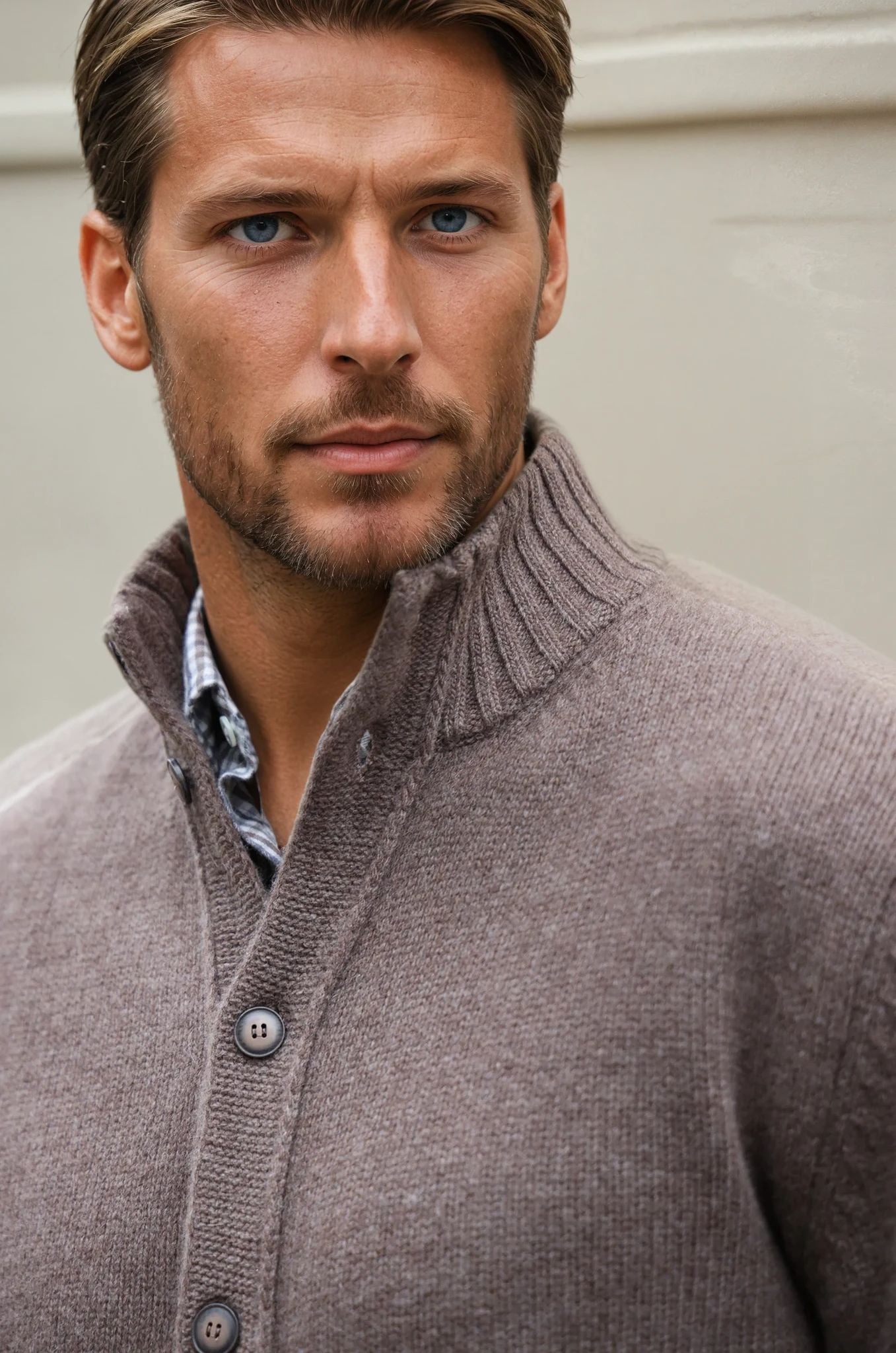 Gilet Lucas en laine et cachemire - Taupe-PULL HOMME-Curling-Paris