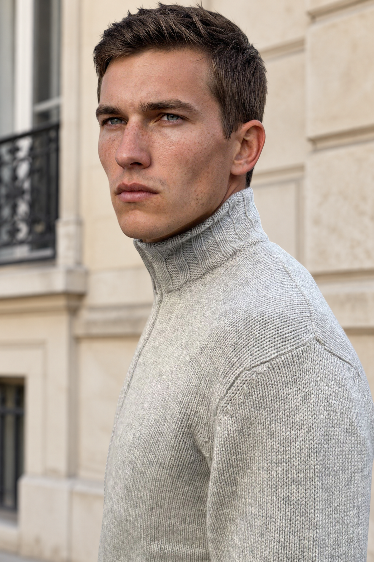 Gilet Renato zippé en laine & cachemire – Gris clair-PULL HOMME-Curling-Paris