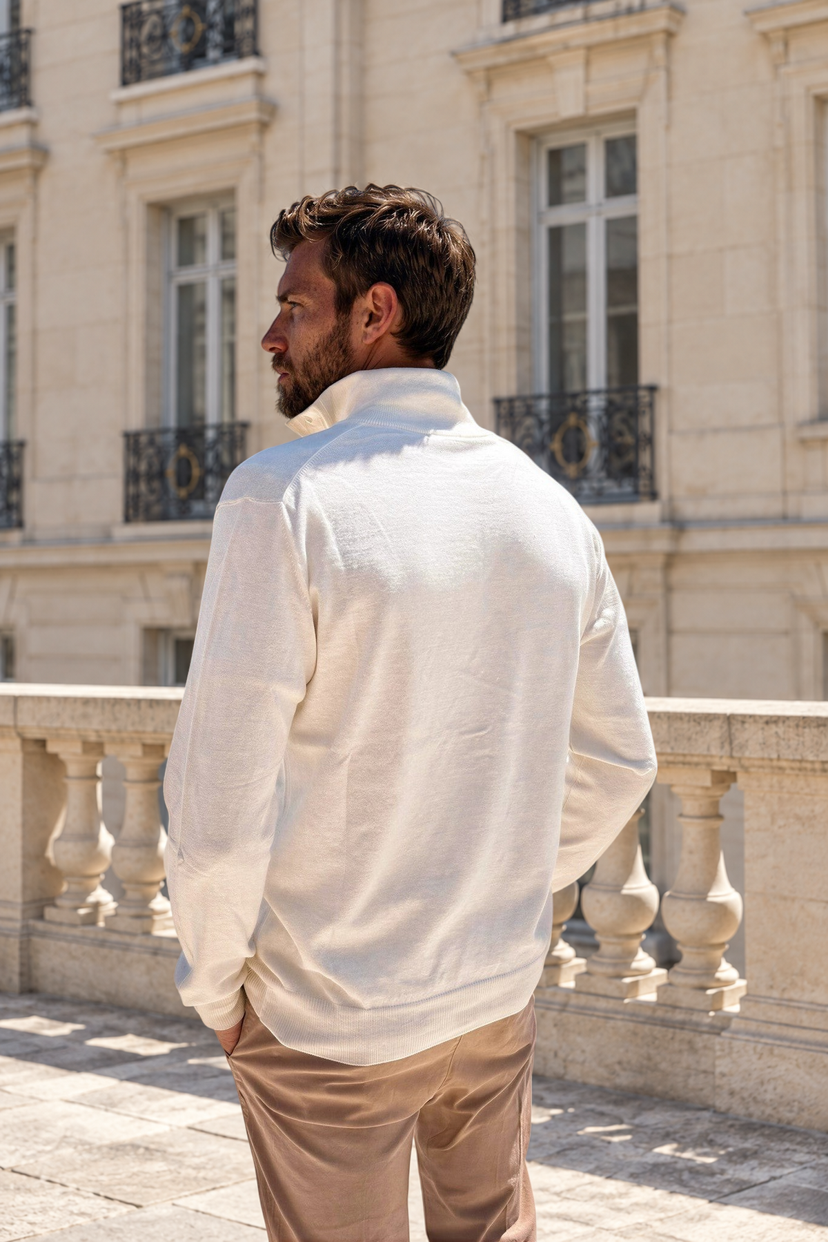 Gilet Ricardo en coton - Ecru-PULL HOMME-Curling-Paris