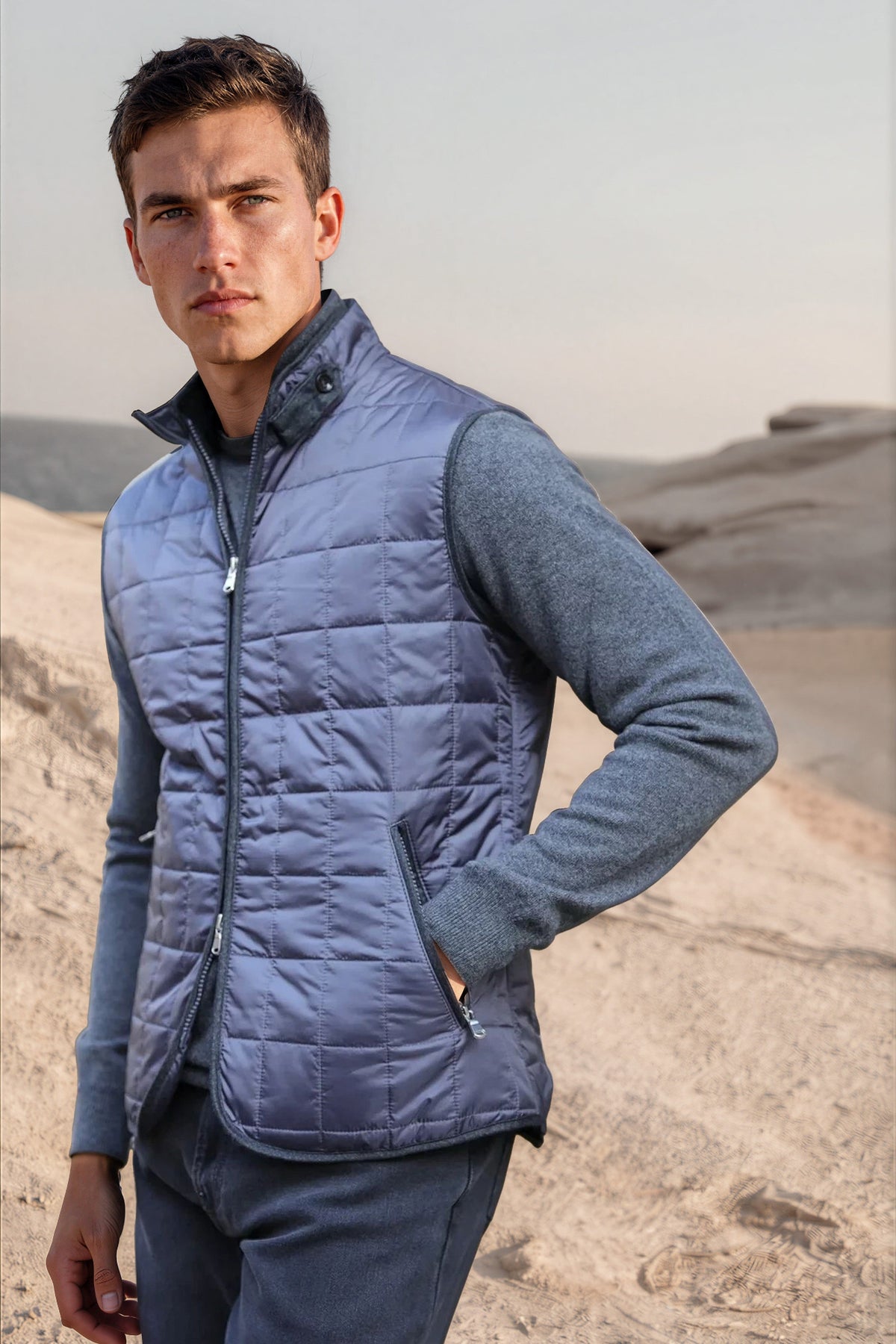 Gilet sans manches Gabin matelassé en nylon - Anthra-2H MANTEAU-Curling-Paris
