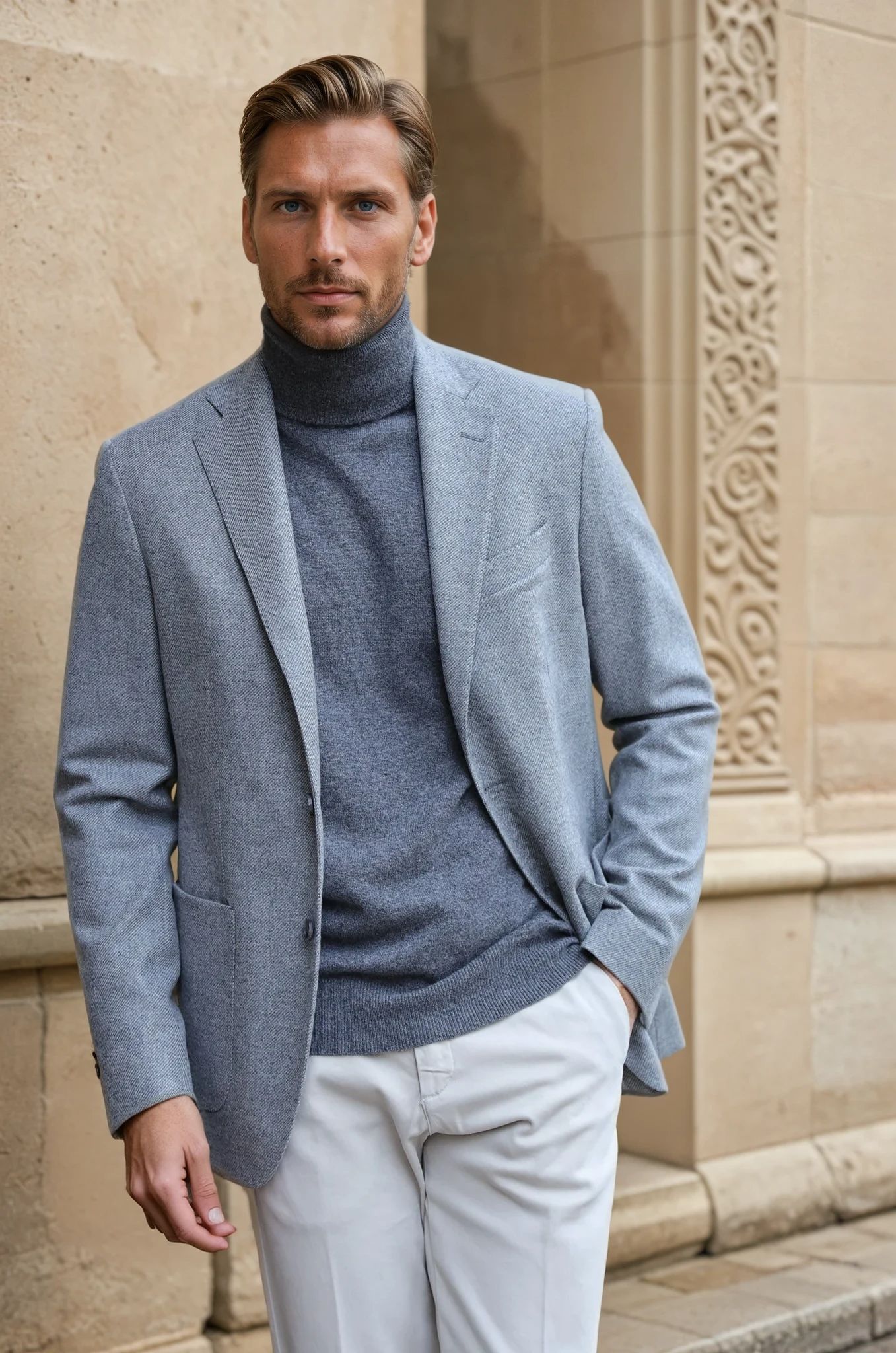 Veste souple Gostev en laine et cachemire - Gris