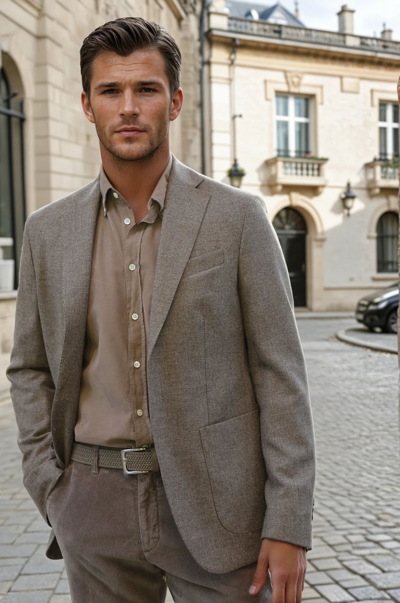 Veste Gostev en laine et cachemire - Taupe