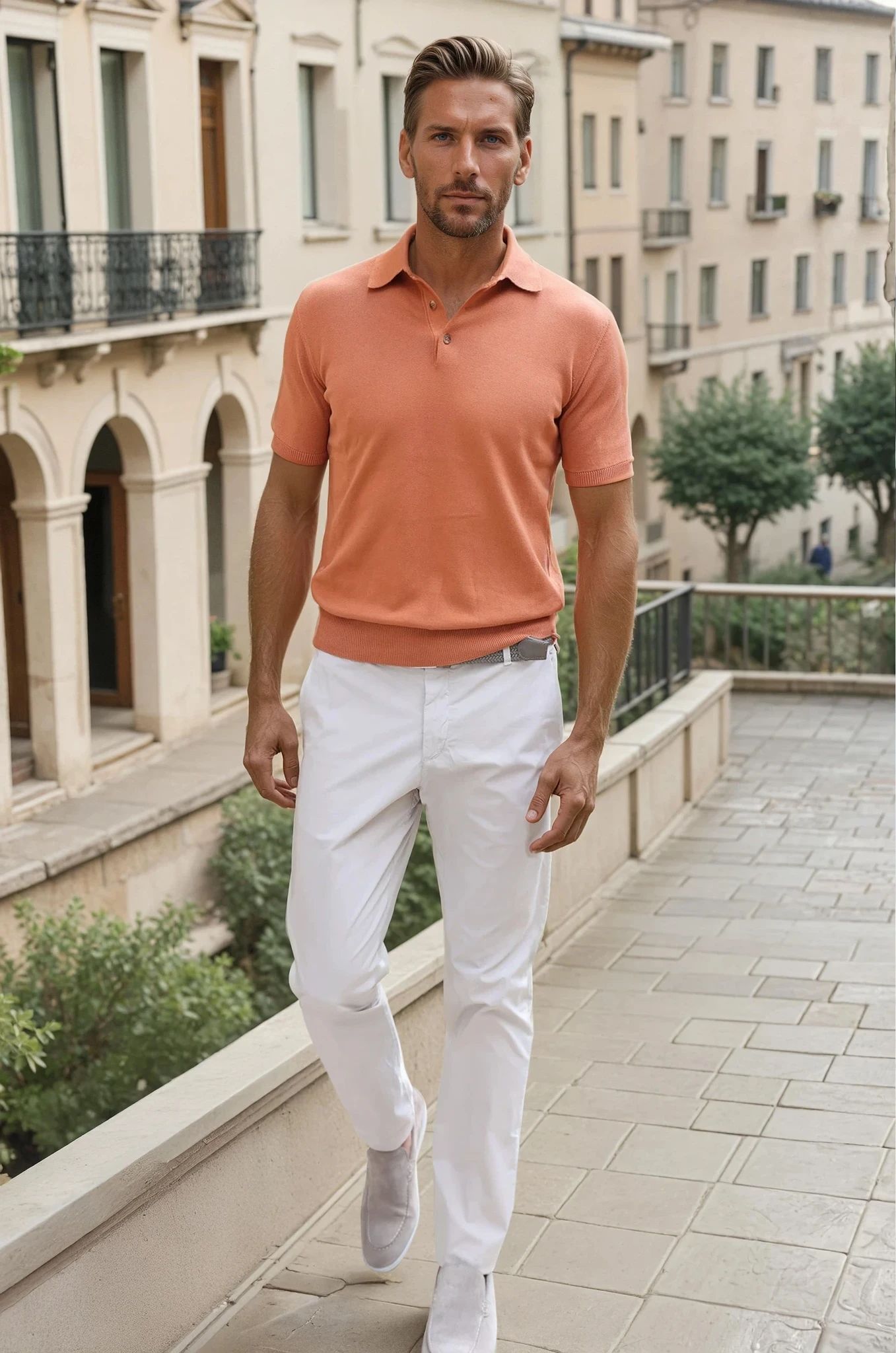 Pantalon d'été Seanfit en popeline de coton stretch - Beige