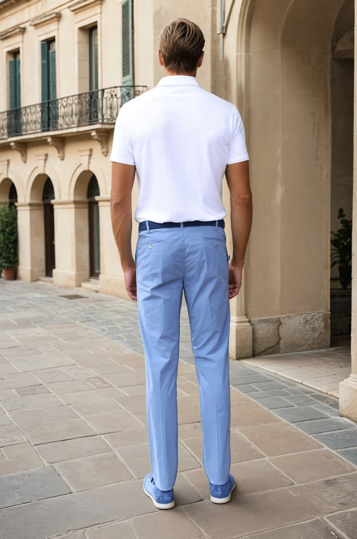 Pantalon d'été Seanfit en popeline de coton stretch - Denim