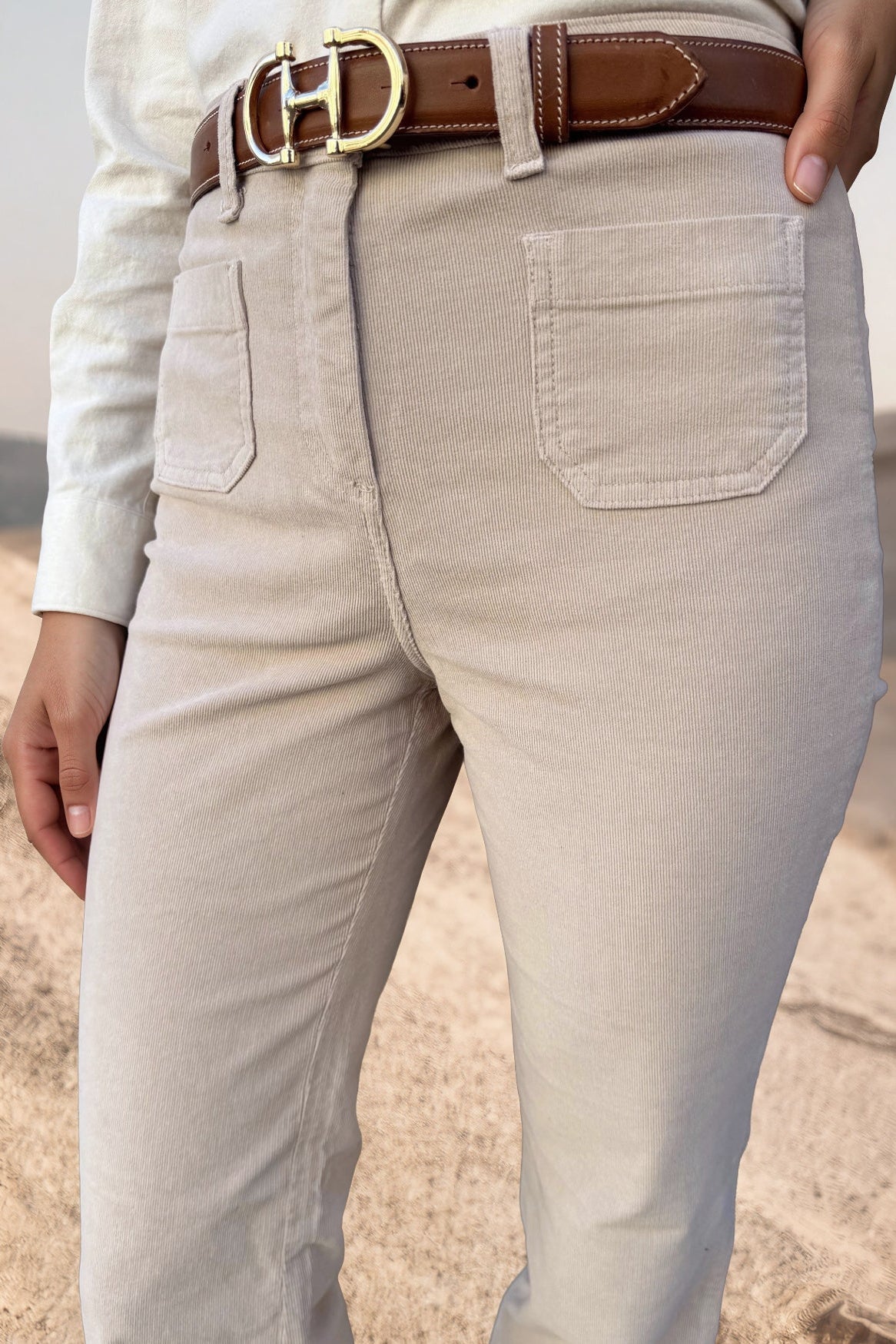 Pantalon Oscar en velours milleraies stretch - Pierre