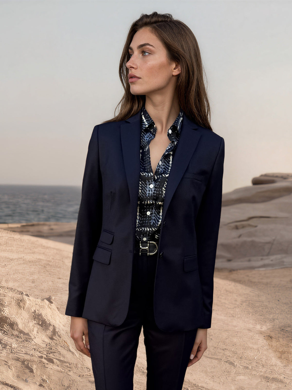 Veste Vesnove en flanelle de laine vierge - Marine