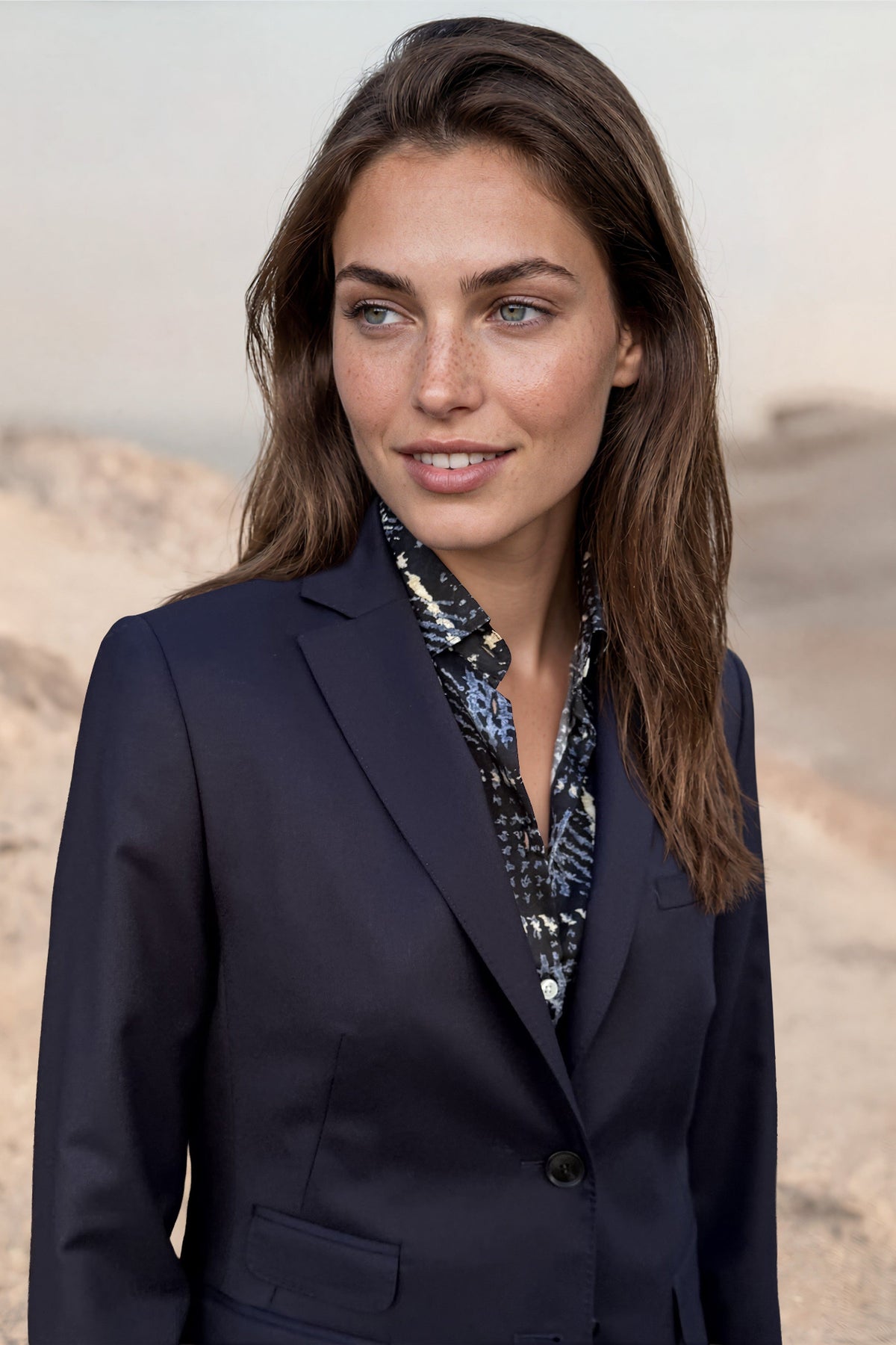 Veste Vesnove en flanelle de laine vierge - Marine