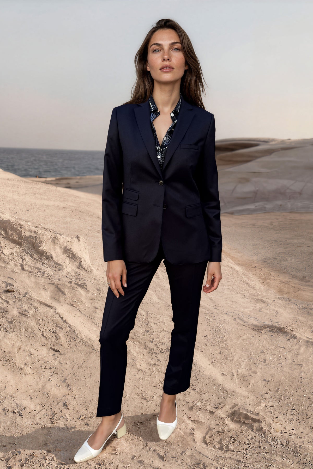 Veste Vesnove en flanelle de laine vierge - Marine